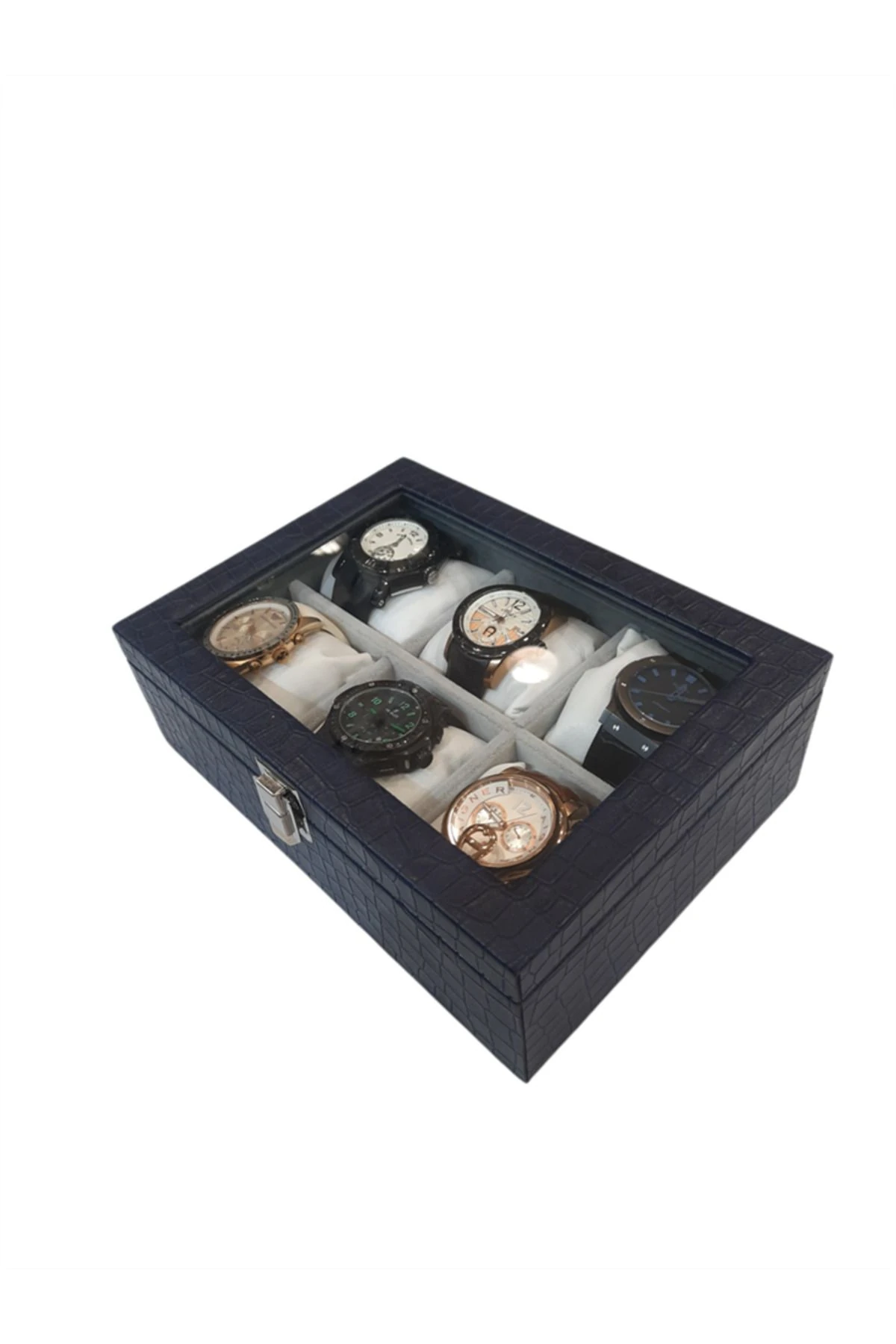 Saat Kutusu 6'lı Lacivert Kroko