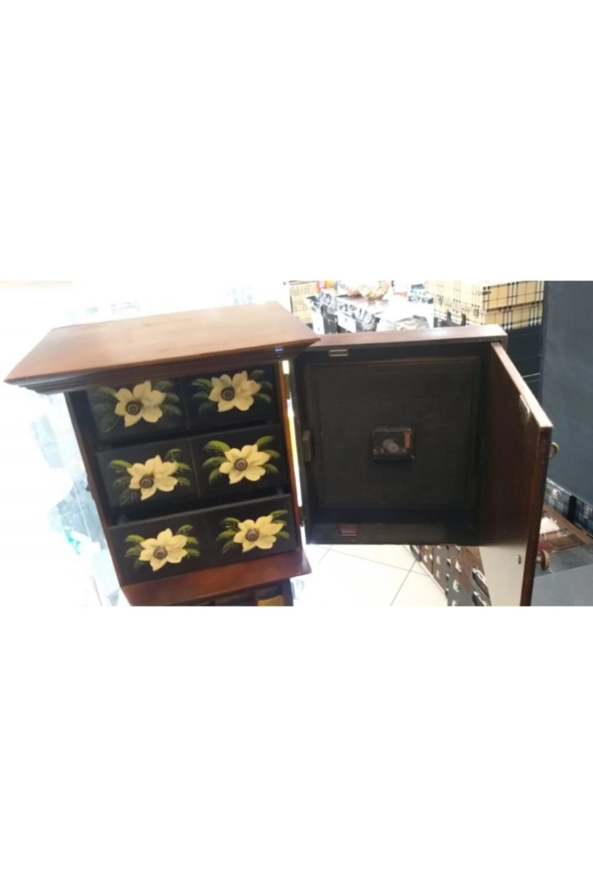 Özel El Yapımı Antik Dekoratif Ayaklı & Dolaplı Saat