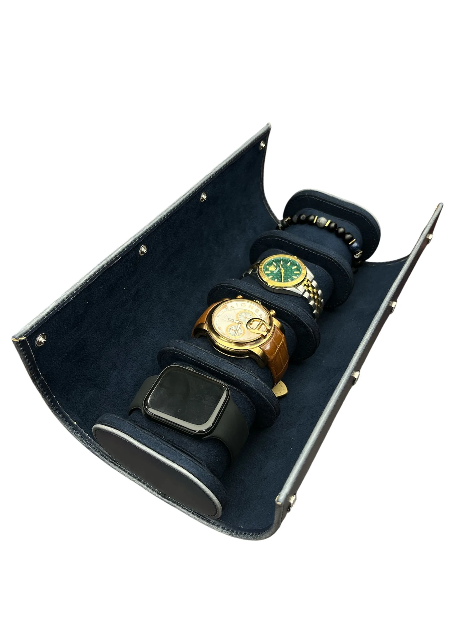 Saat Taşıma Kutusu Çıtçıtlı 4’lü – Seyahat Model Lacivert