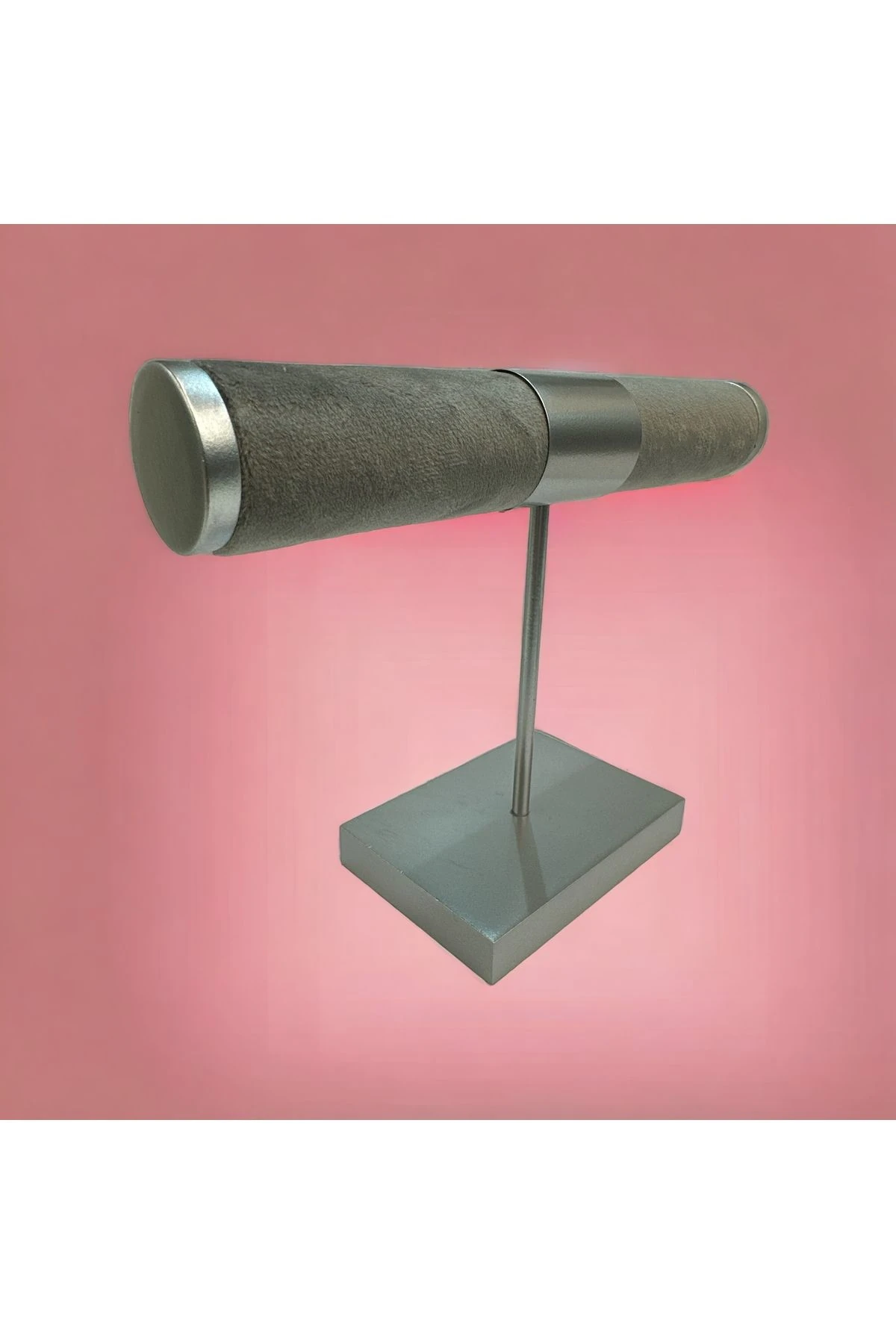 Takı Standı İnce Tekli Silindir Gri