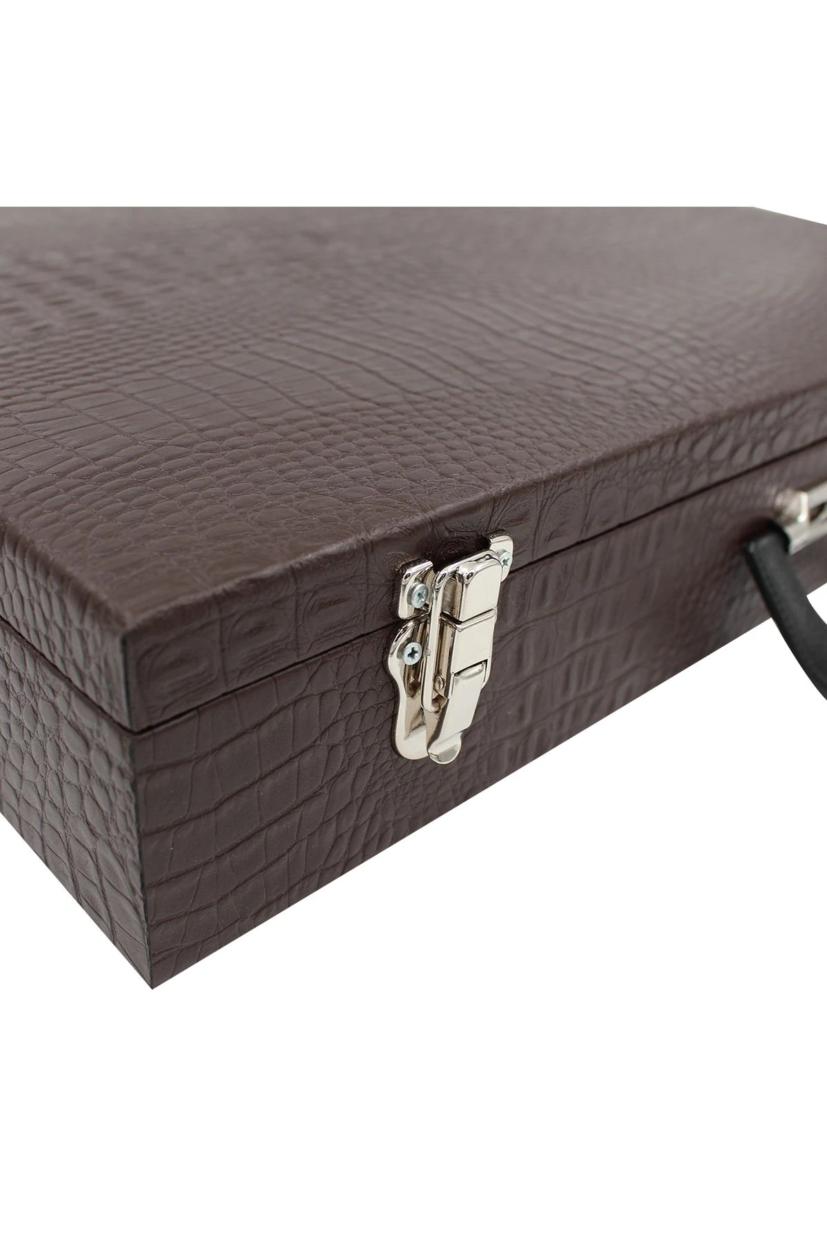 Saat Çantası 30'lu Camsız Kahve Kroko