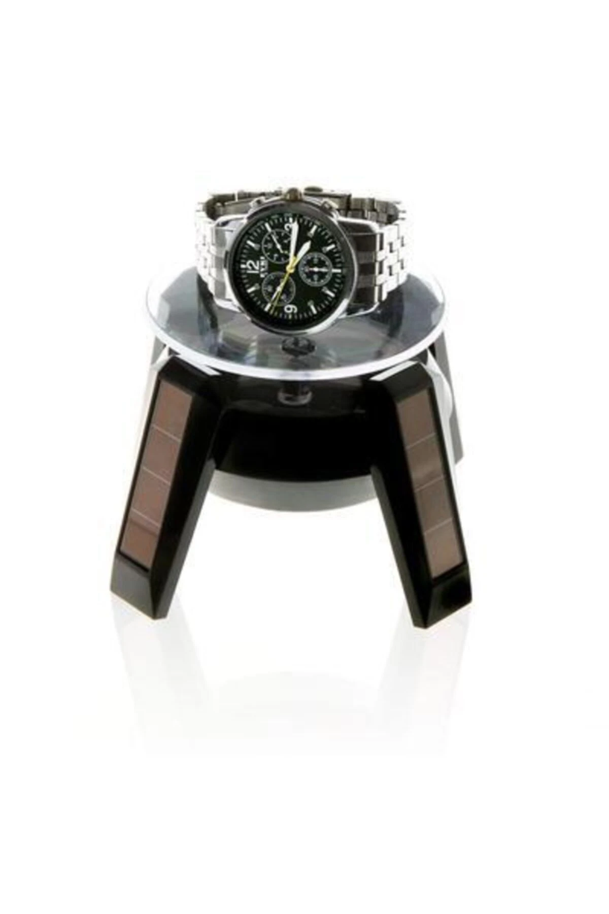 Güneş Enerjili Ledli Dönerli Stand Ufo Model Siyah