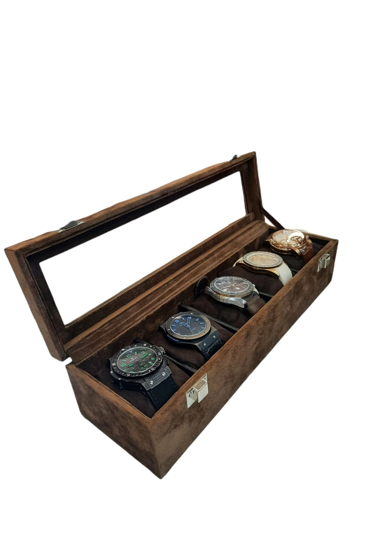 Saat Kutusu 5'li Alcantara Kahve