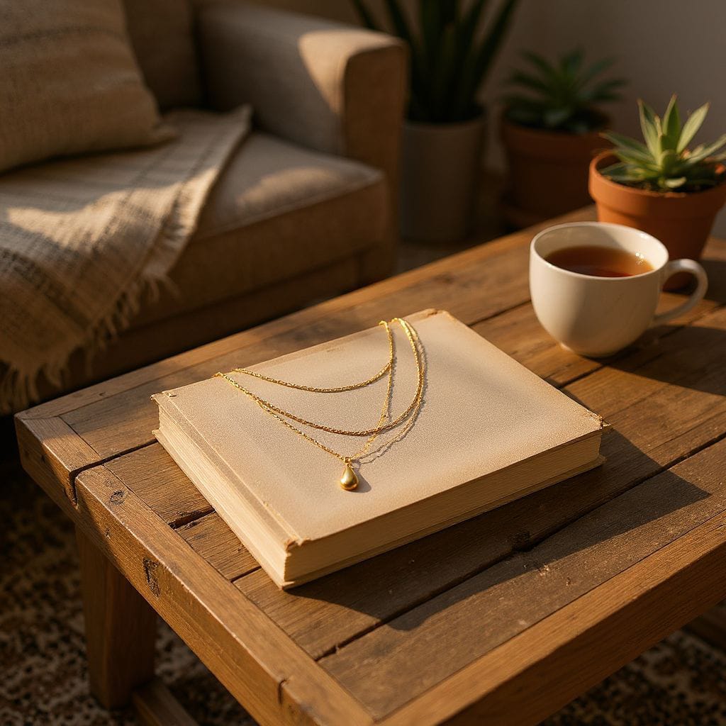 Çift Katlı Damla Uçlu Kolye – Zarif ve Şık Tasarım Takı