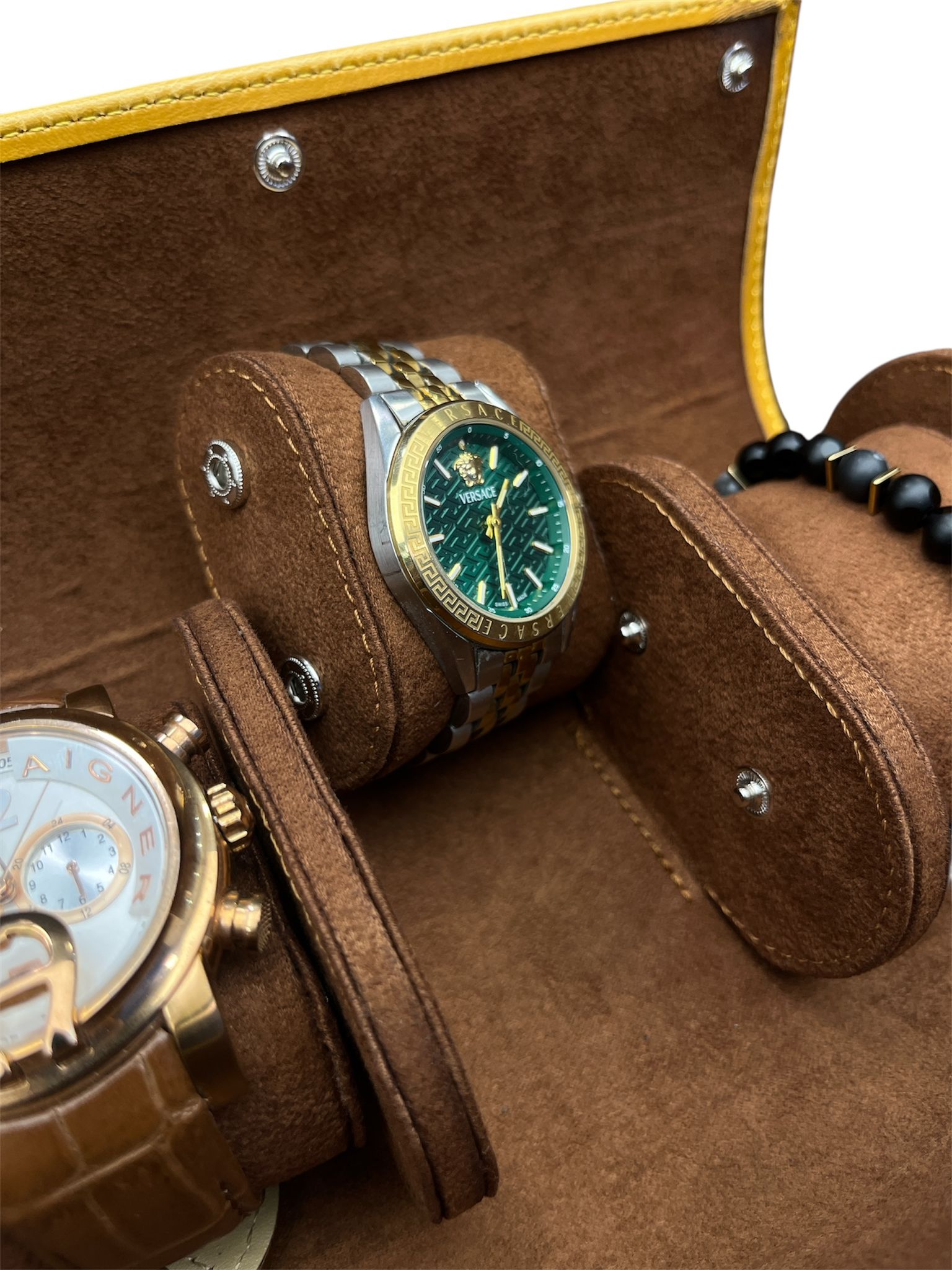 Saat Kutusu Seyahat Model ÇıtÇıtlı Camel Renk