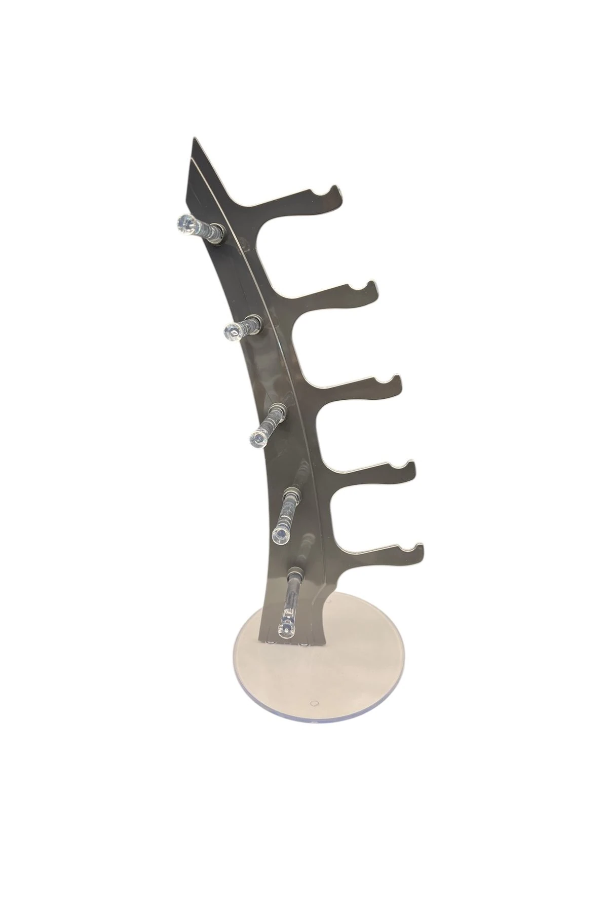 Gözlük Standı Yelken Model, 5 Gözlük Kapasiteli Standı Sedefli Silver