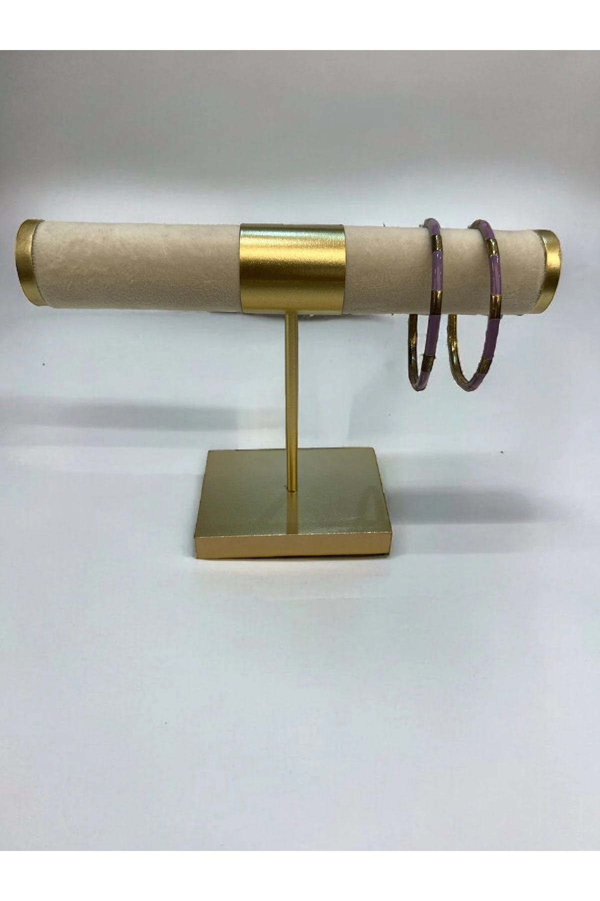 Takı Standı İnce Tekli Silindir Krem