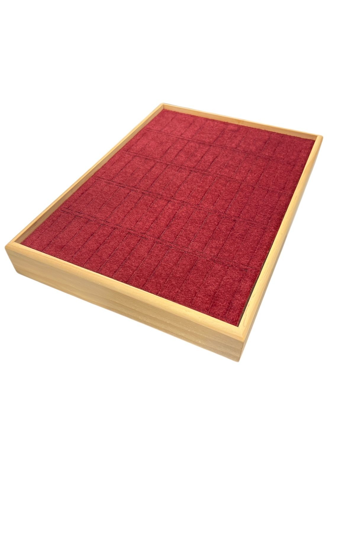 Kelepçe Bilezik Teşhir Tablasi Ahşap Çerçeveli (34,5x24,5x4,5cm) Ahşap Kırmızı