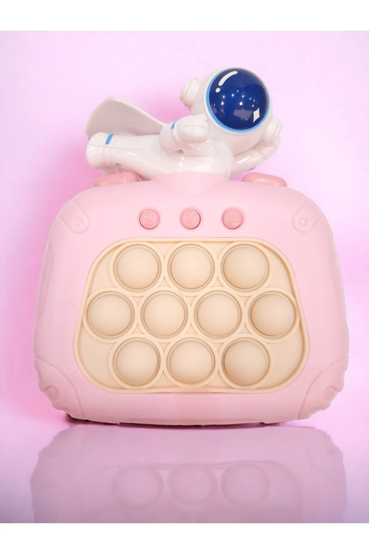 Yılbaşı Hediyesi, Eğitici Oyuncak, Işıklı Oyuncak, Popit Uçan Astronot Pembe
