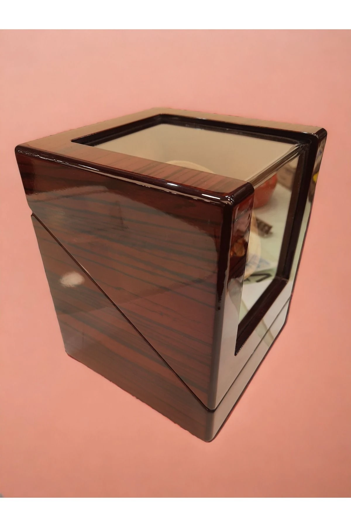 Otomatik Saat Kurma Kutusu, Tek'li, piano brown