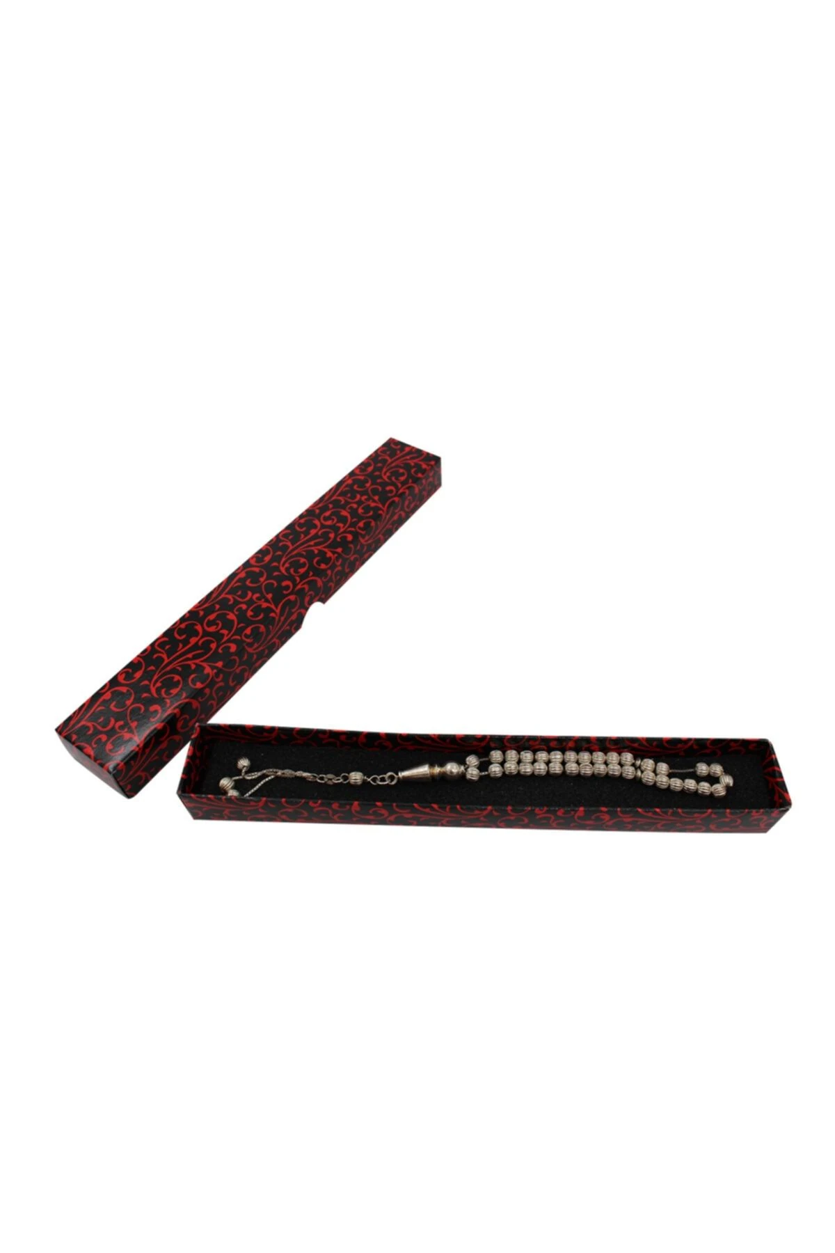 Tesbih Kutusu Tekli Uzun Karton Kırmızı Desenli (30 ADET)