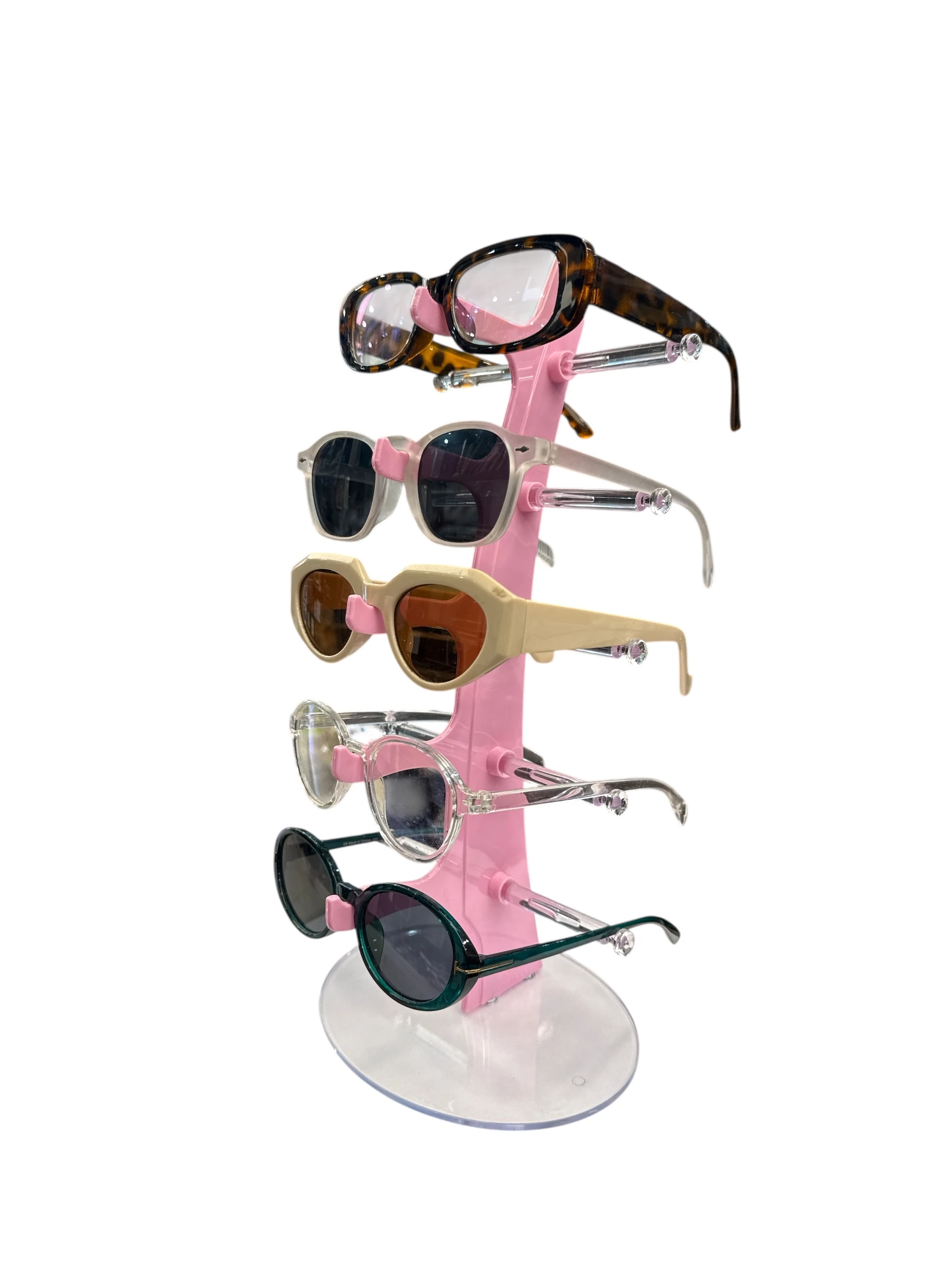 Gözlük Standı Yelken Model, 5 Gözlük Kapasiteli Standı Açık Pembe