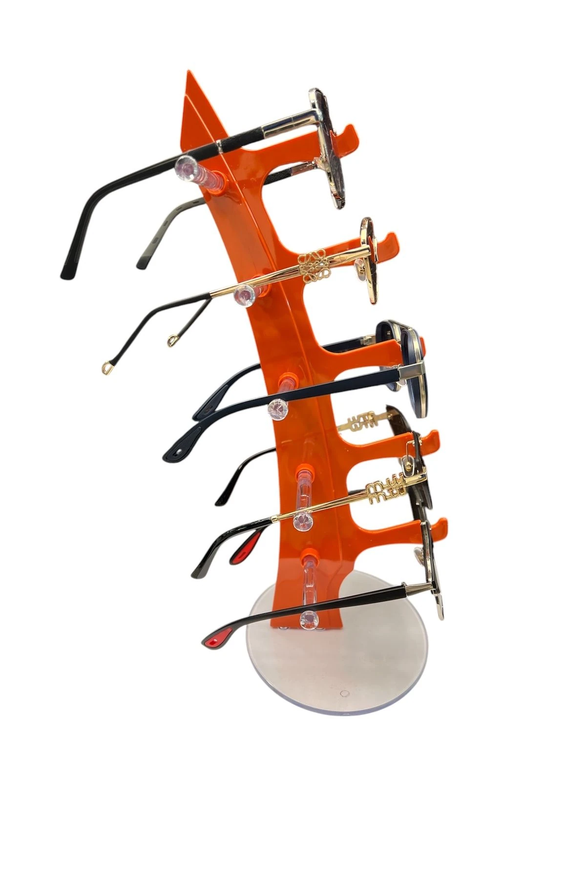 Gözlük Standı Masaüstü 5li Gözlük Organizeri Turuncu