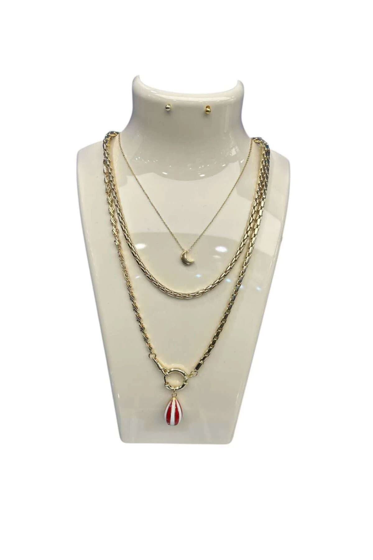 Kolye Standı Akrilik -Takı Teşhir ve Saklama Standı Krem 19x30 cm