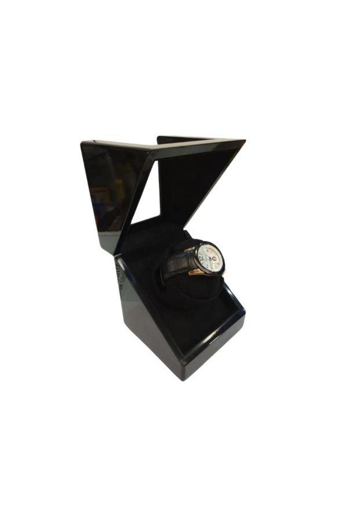 Otomatik Saat Kurma Kutusu, Watch Winder Piano Black Tekli