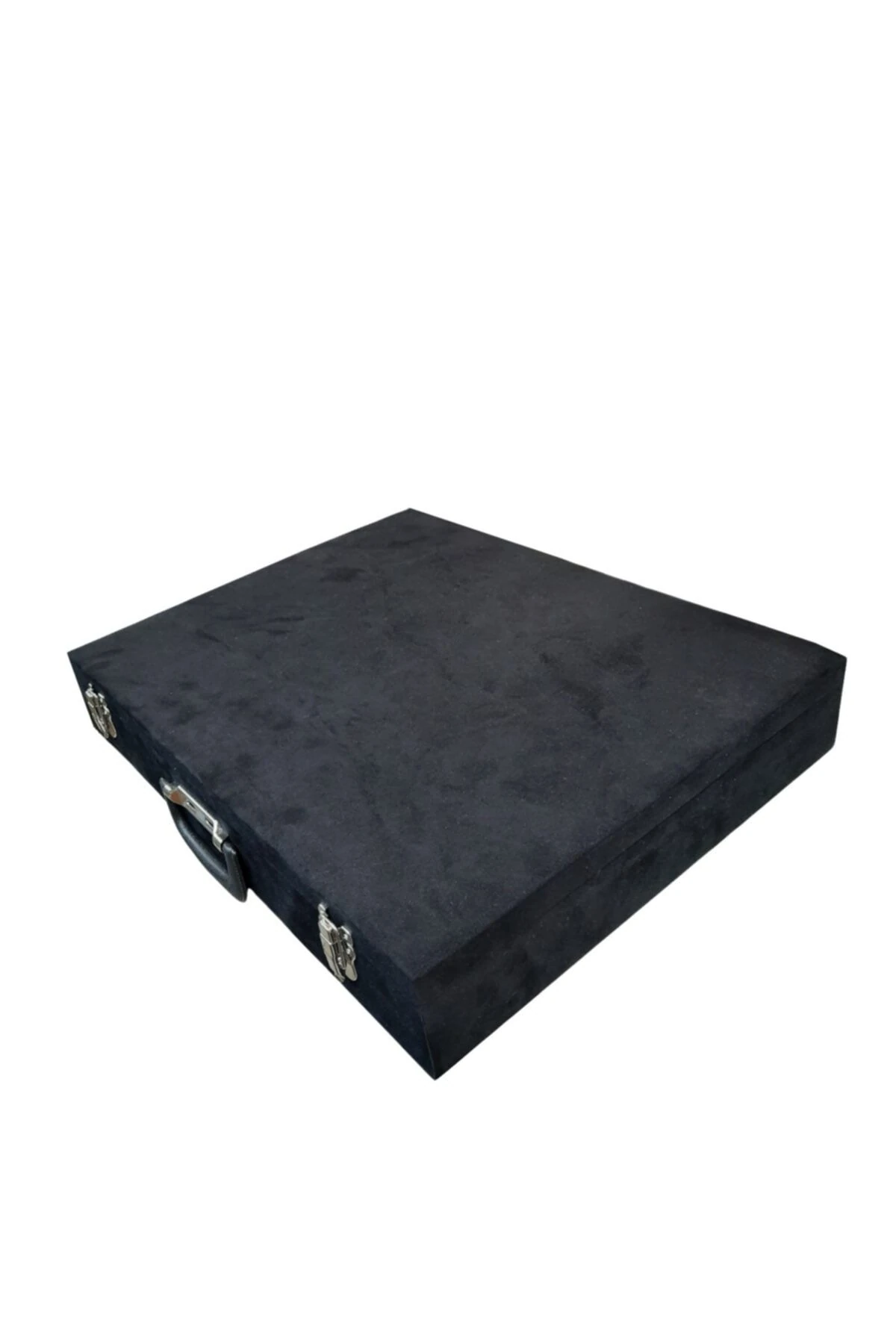 Saat Çantası 30'lu Camsız Siyah Alcantara