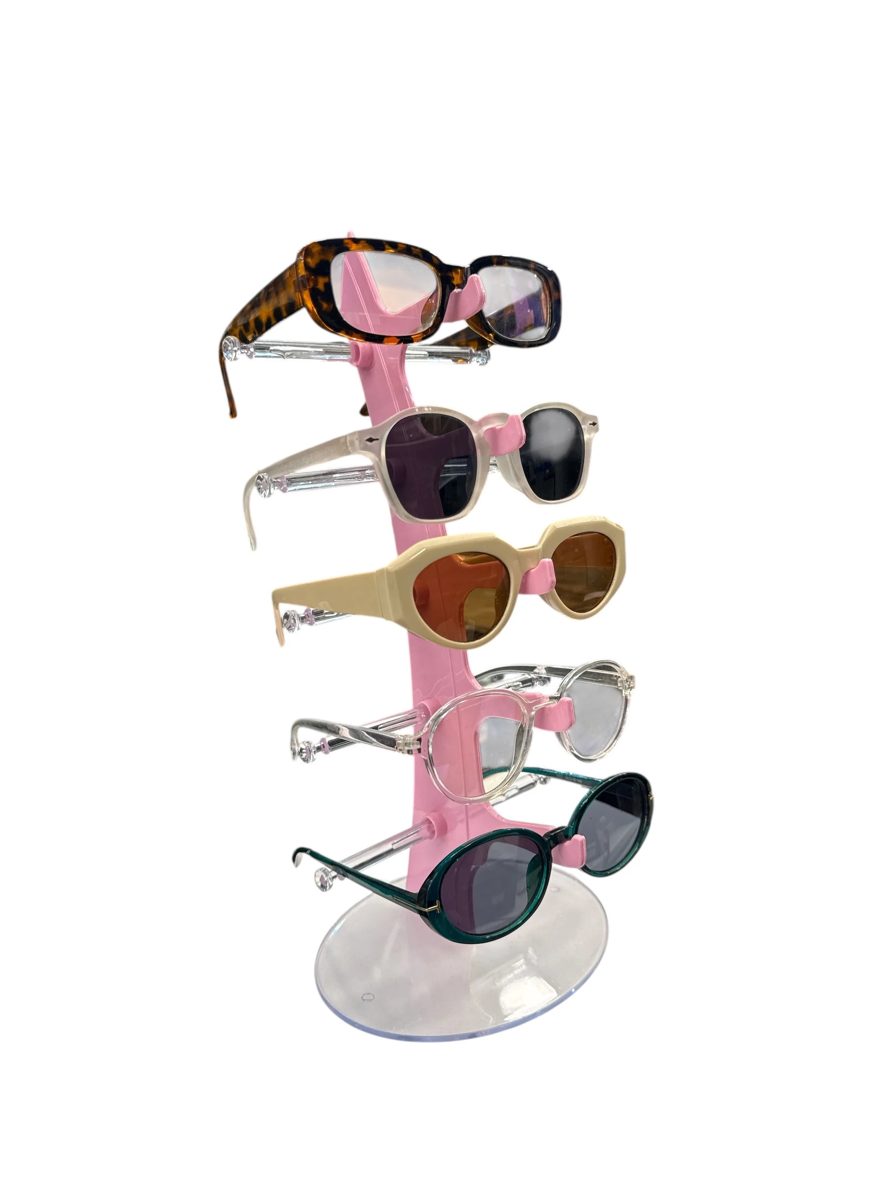 Gözlük Standı Yelken Model, 5 Gözlük Kapasiteli Standı Açık Pembe