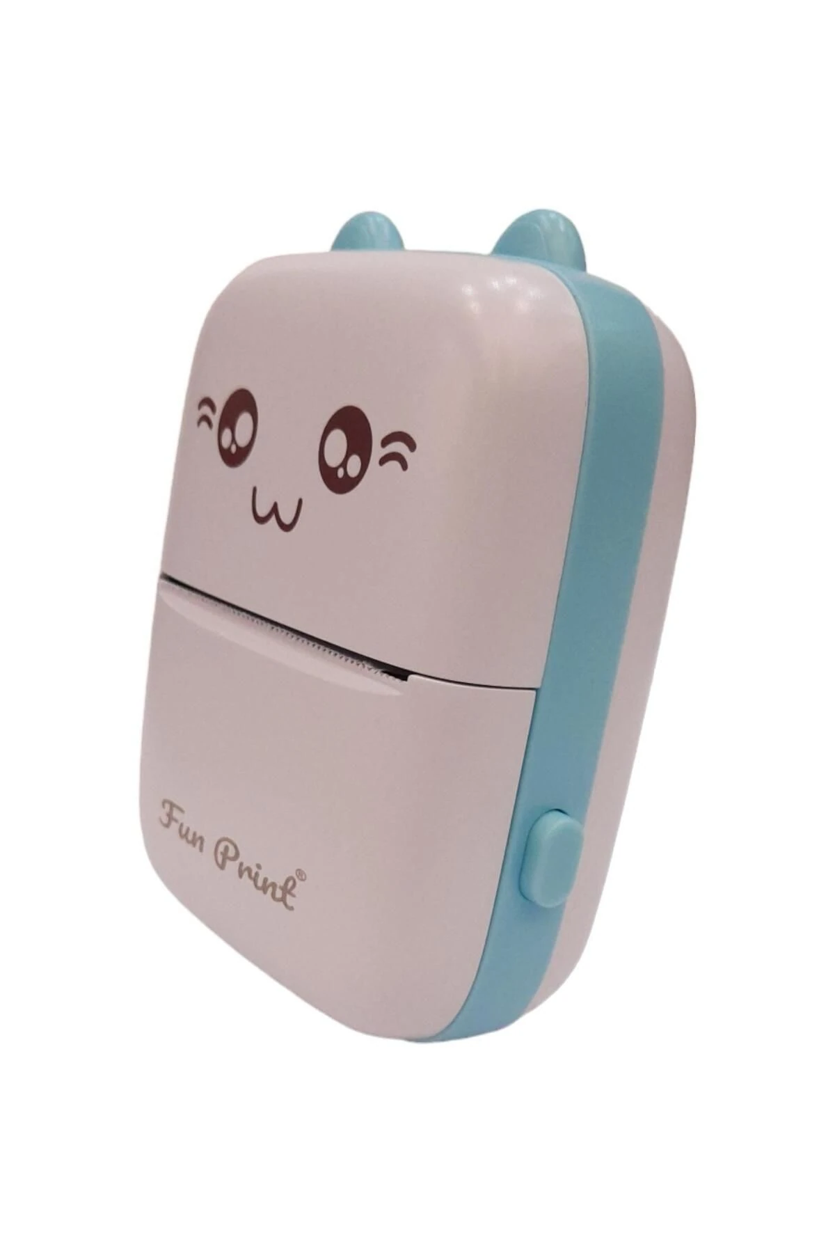 Taşınabilir Yazıcı Mini Mavi, Yedek 3 Adet Beyaz Yapışkanlı Rulo Etiket Ve 6 Lı Renkli Kalem Seti