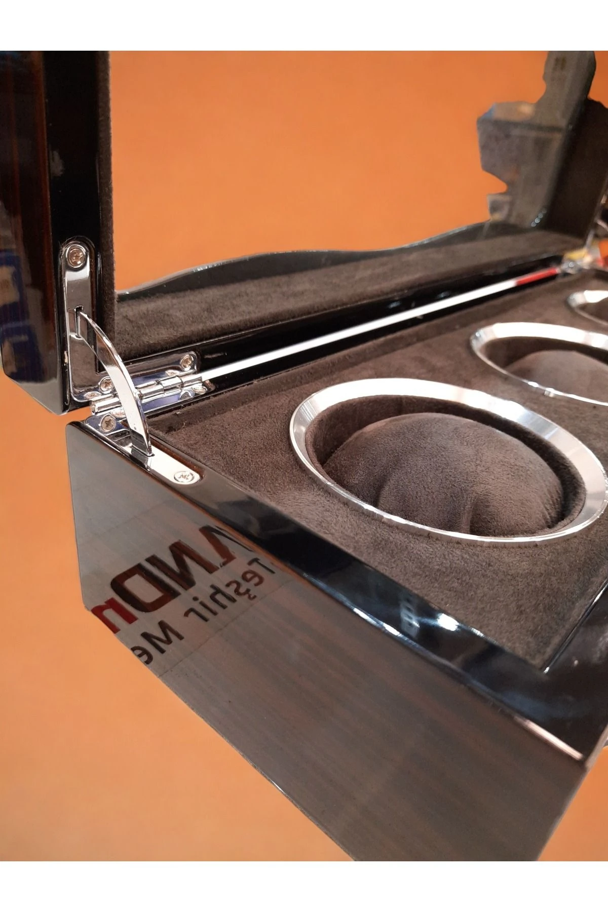 Saat Kutusu Özel Üretim Piano Ahşap Damarlı Yuvarlak Model 3'lü