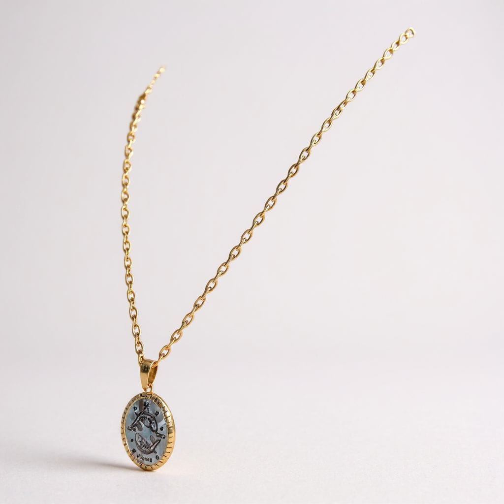 Balık Burcu Kolye – Altın Renk Zincirli Burç Figürlü Özel Tasarım Takı