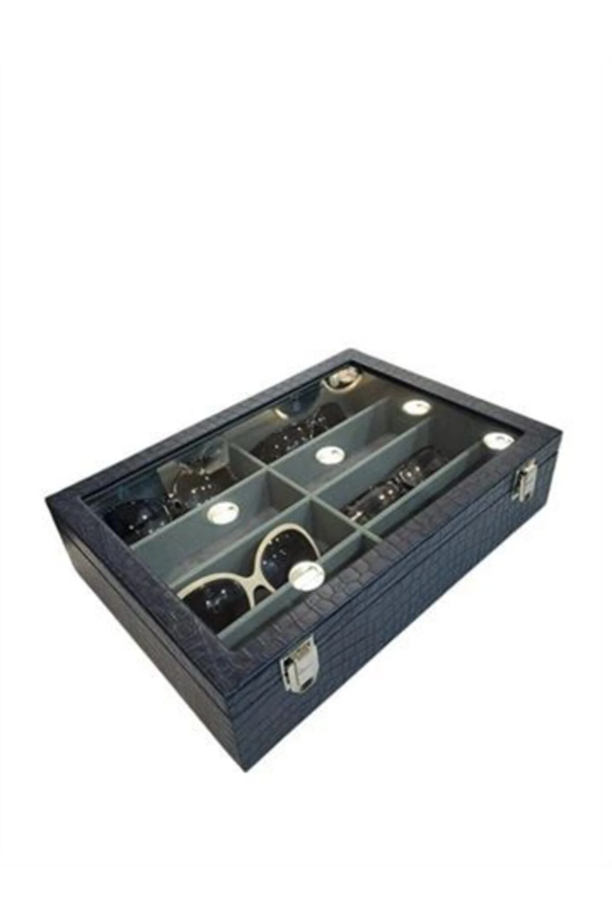 Gözlük Kutusu 8'li Lacivert Kroko