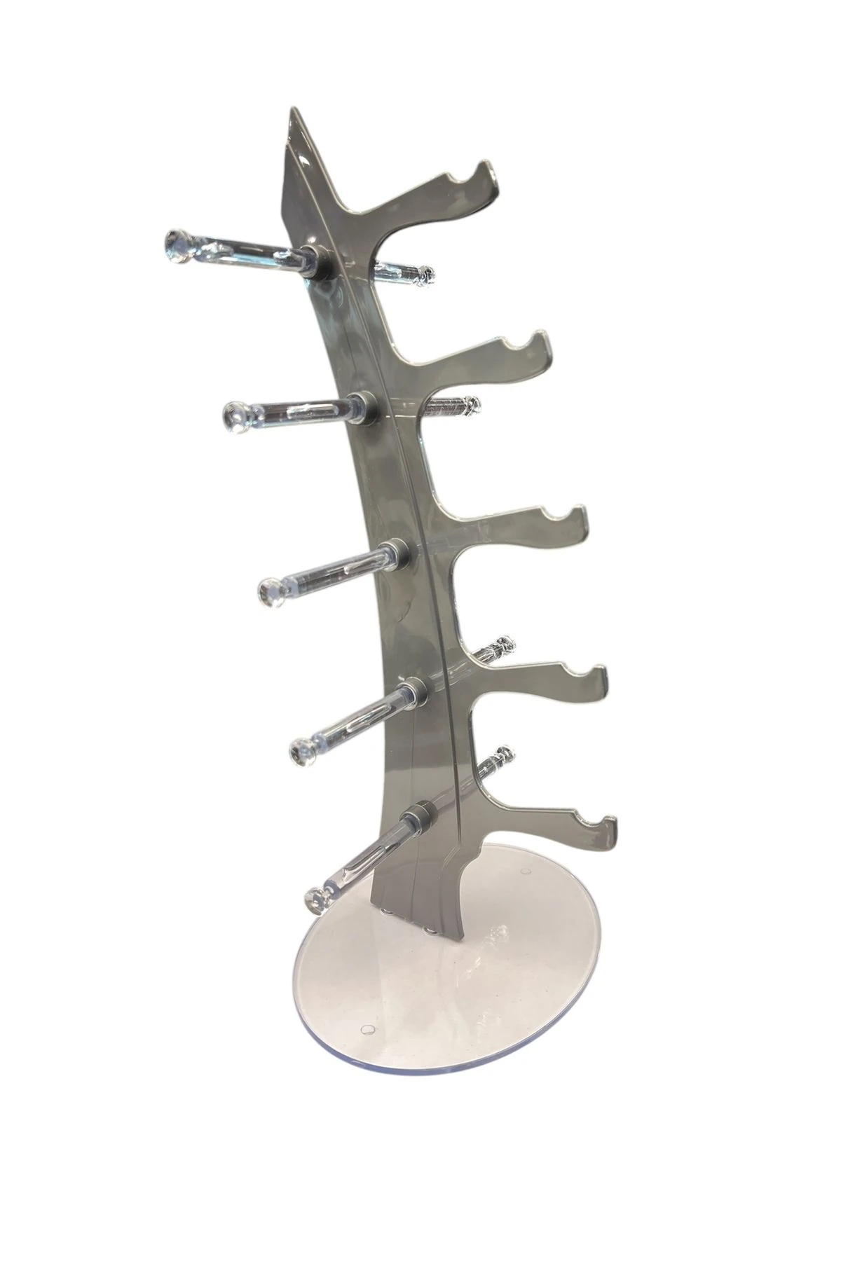 Gözlük Standı Yelken Model, 5 Gözlük Kapasiteli Standı Sedefli Silver