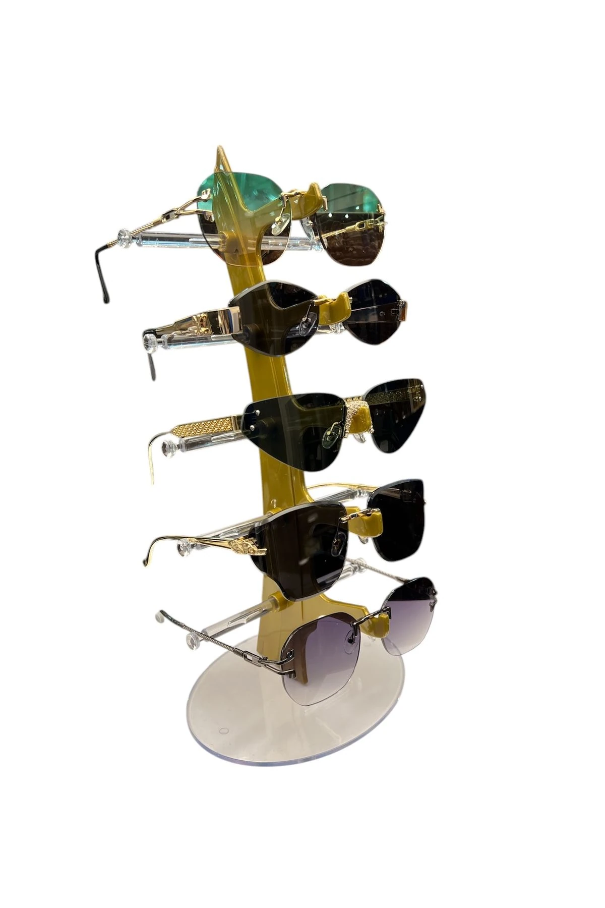 Gözlük Standı Yelken Model, 5 Gözlük Kapasiteli Standı Sedefli Gold