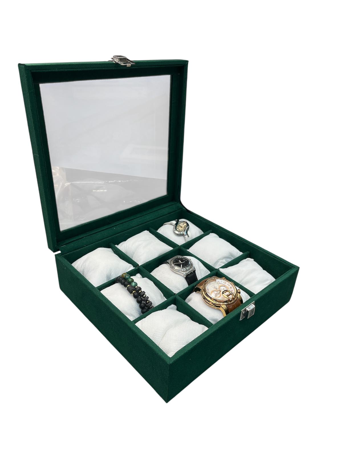 Saat Kutusu 12'li Yeşil Suni Deri