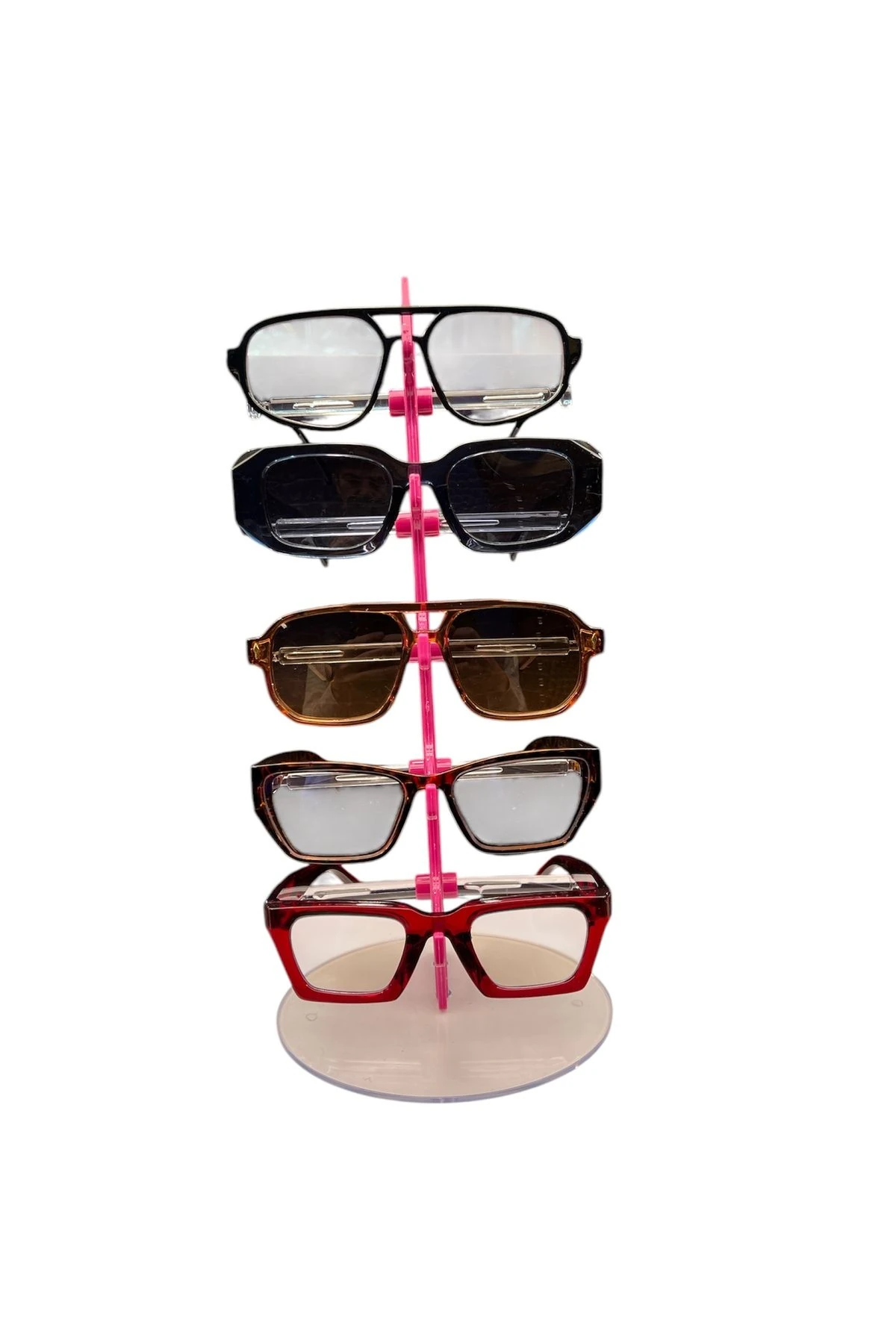 Gözlük Standı Yelken Model, 5 Gözlük Kapasiteli Standı Koyu Pembe