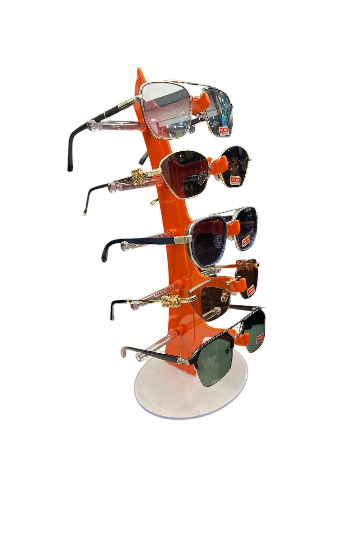 Gözlük Standı Masaüstü 5li Gözlük Organizeri Turuncu