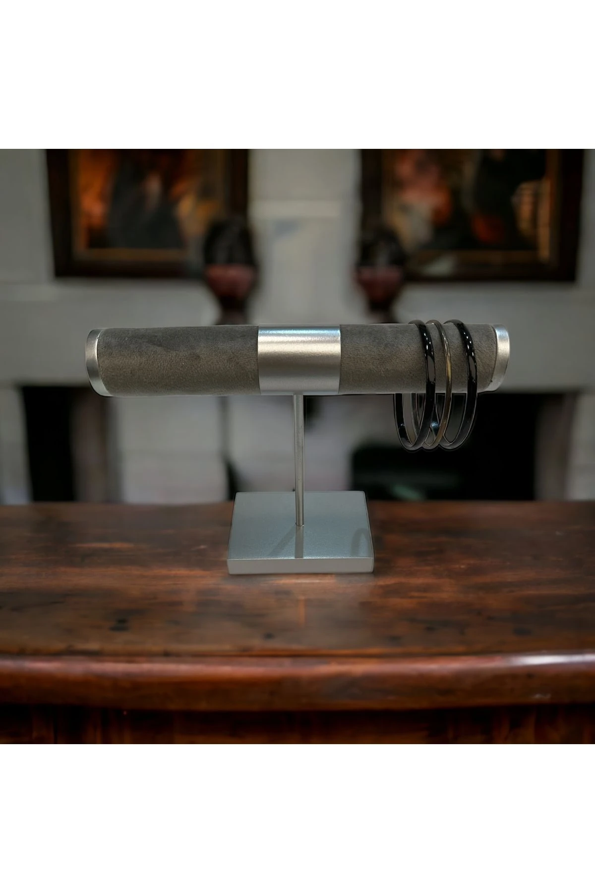 Takı Standı İnce Tekli Silindir Gri