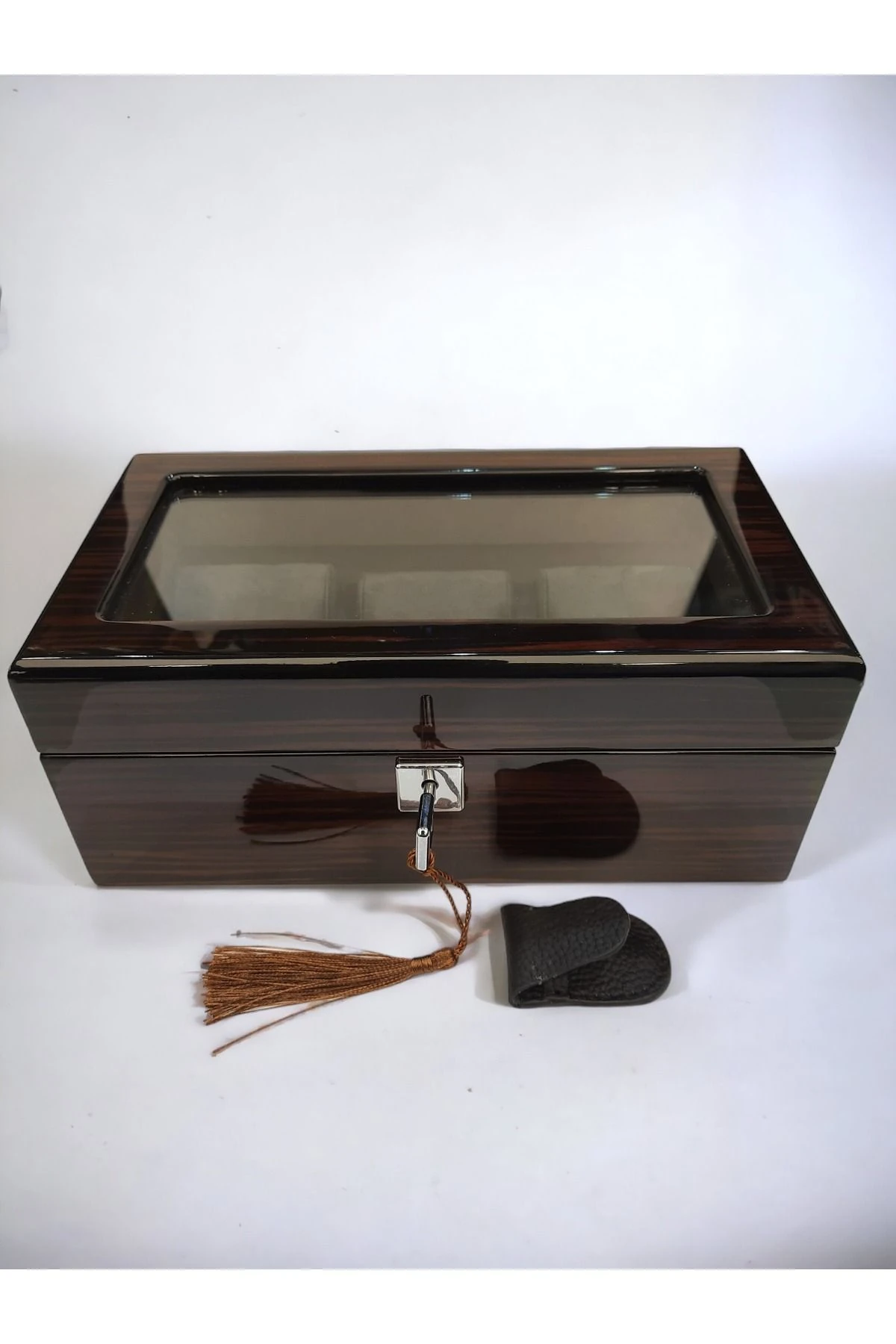 Saat Kutusu Özel Üretim Ahşap Damarlı Model 3'lü