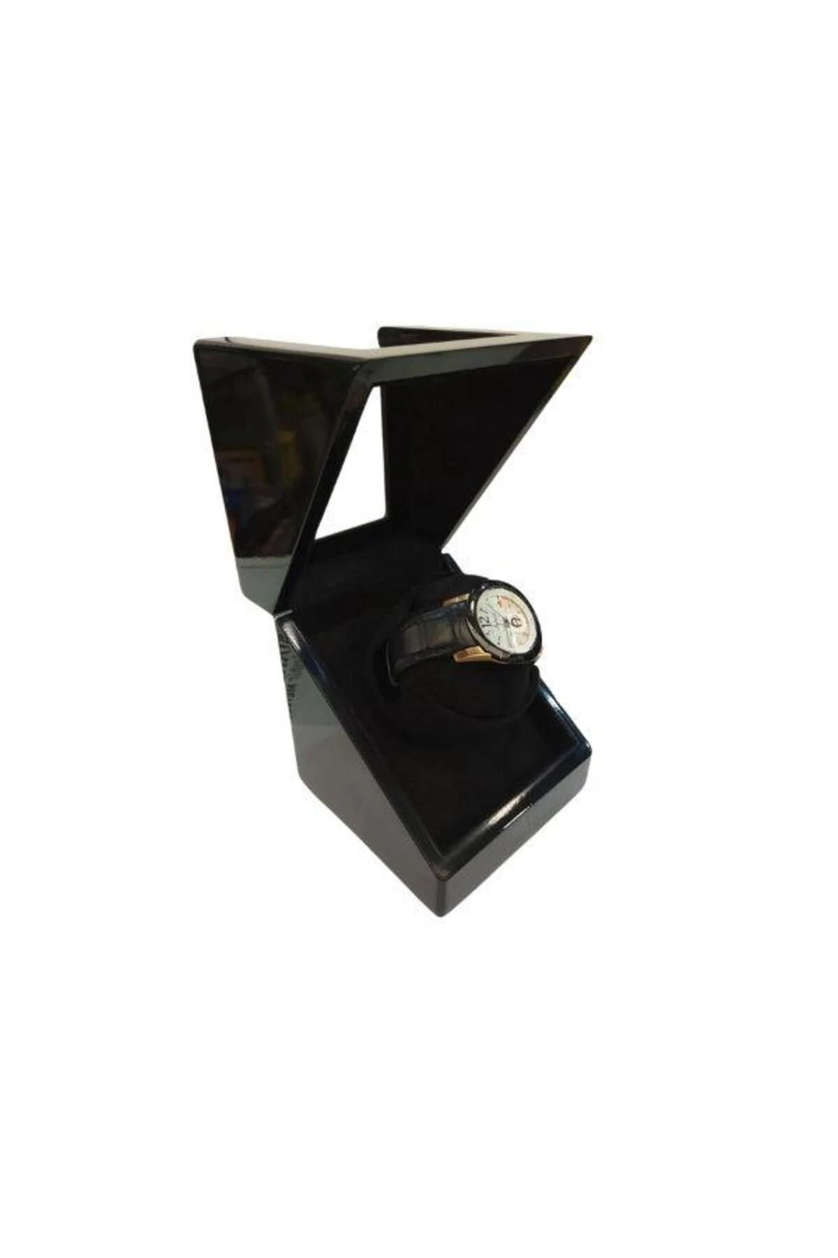 Otomatik Saat Kurma Kutusu, Tek'li, piano black