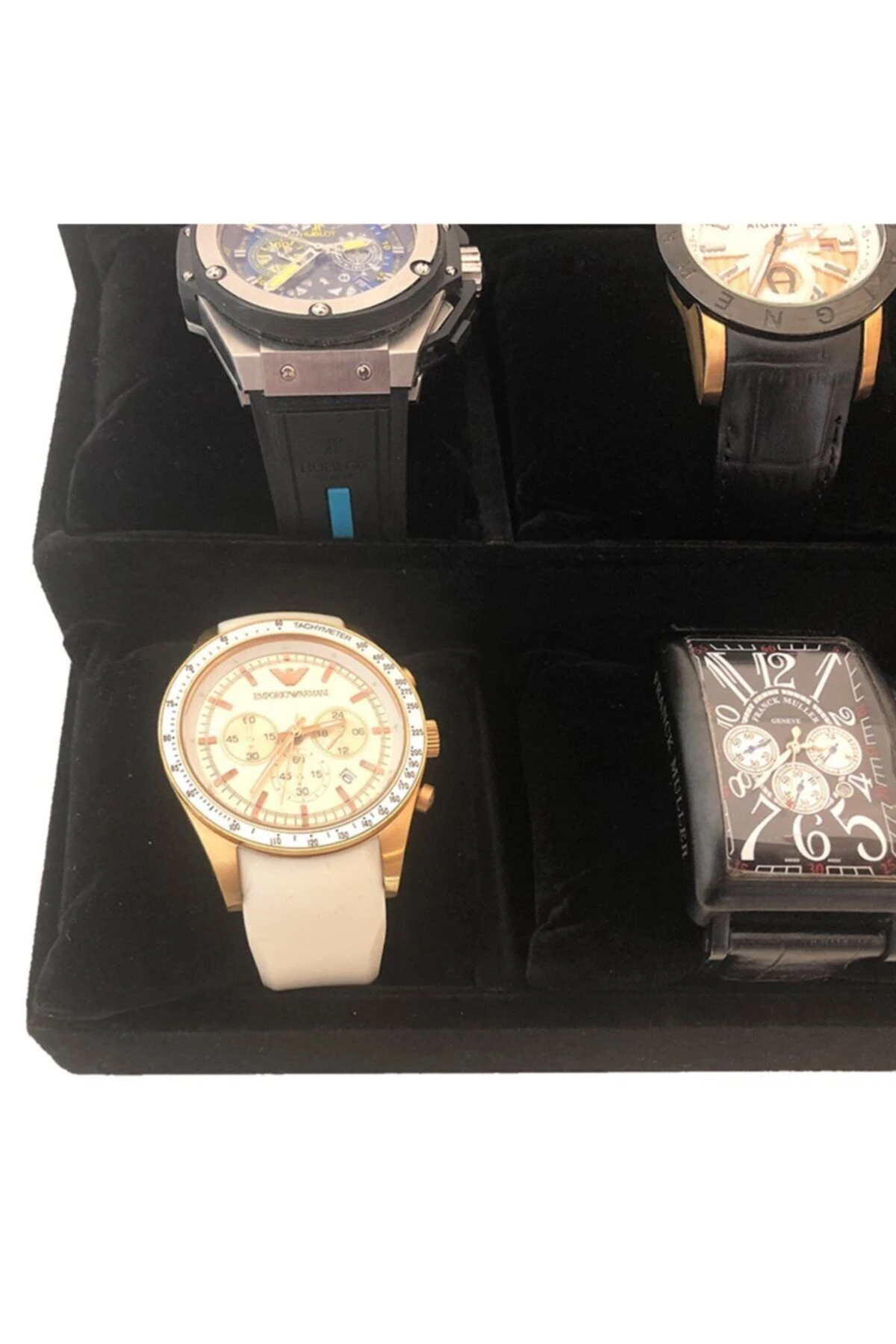 Saat Ve Bileklik Tablası 12'li Kademeli Kadife Siyah