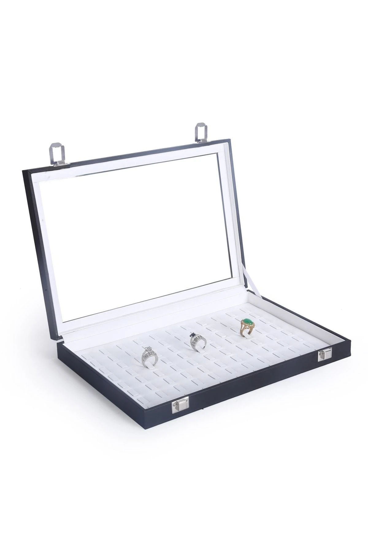 Yüzük Kutusu Tırnaklı Model Siyah Içi Beyaz