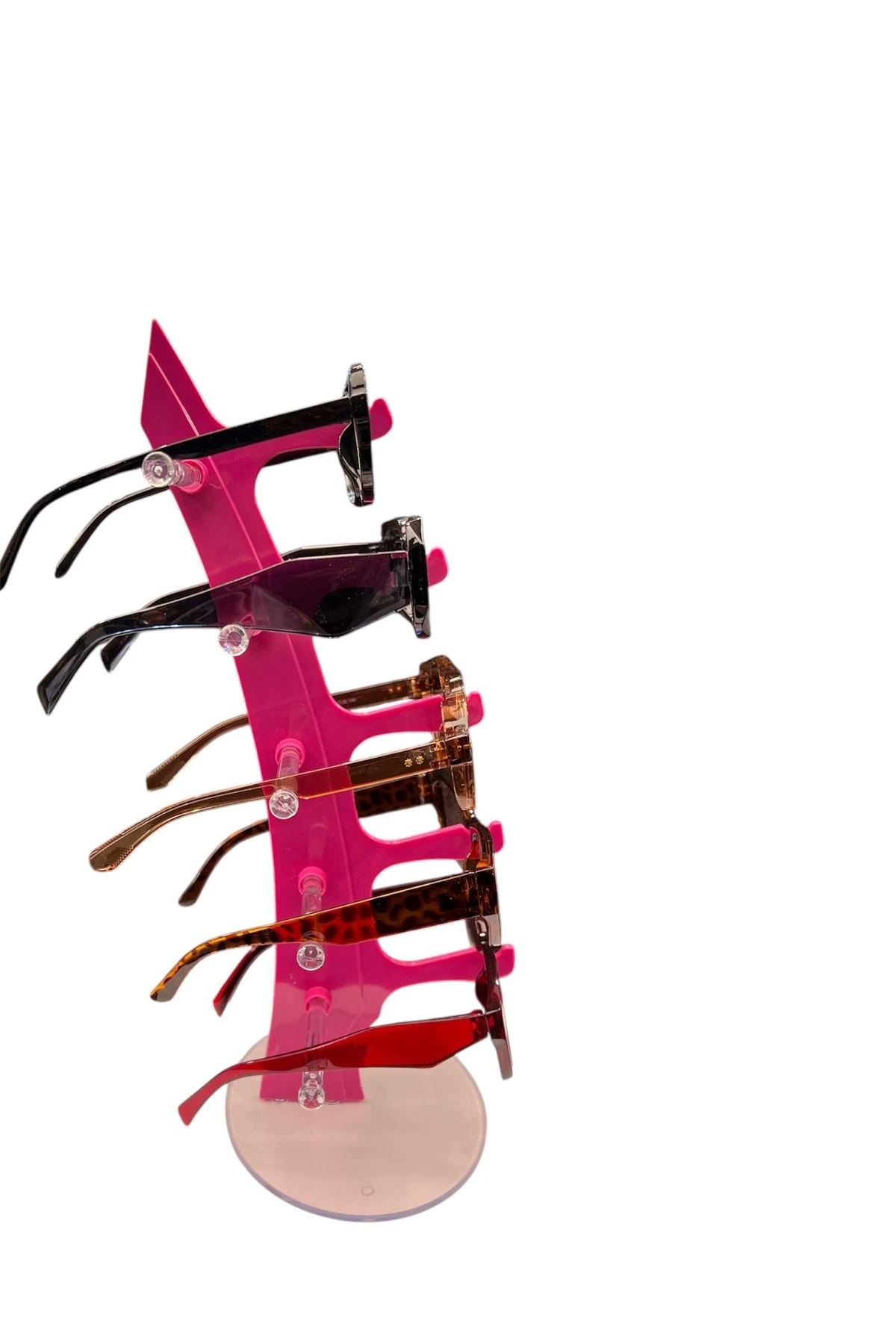 Gözlük Standı Yelken Model, 5 Gözlük Kapasiteli Standı Koyu Pembe