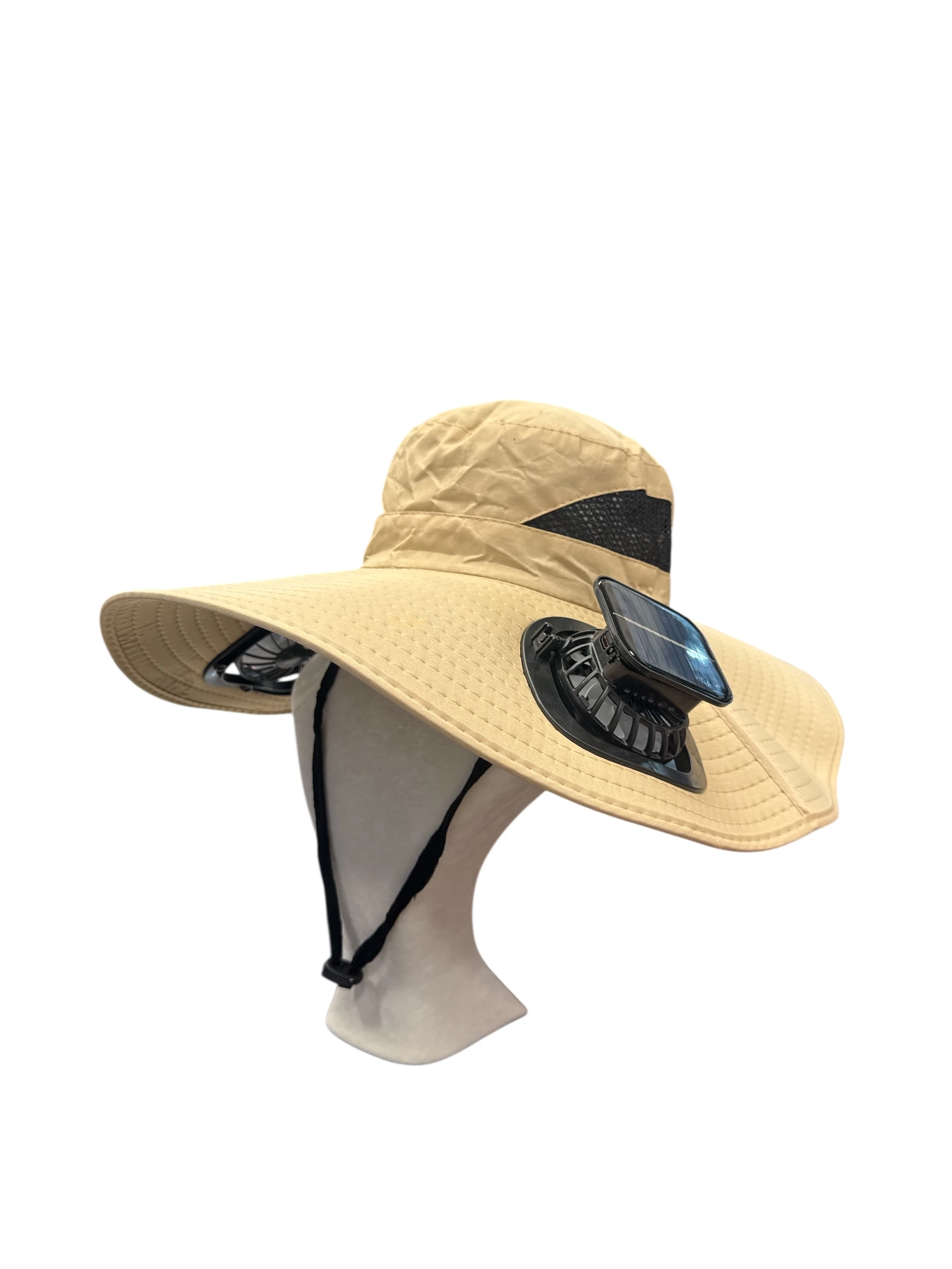 Fanlı Çift vantilatörlü Şapka, Güneş Enerjili Safari Şapka Çift Pervaneli Plaj Şapkası