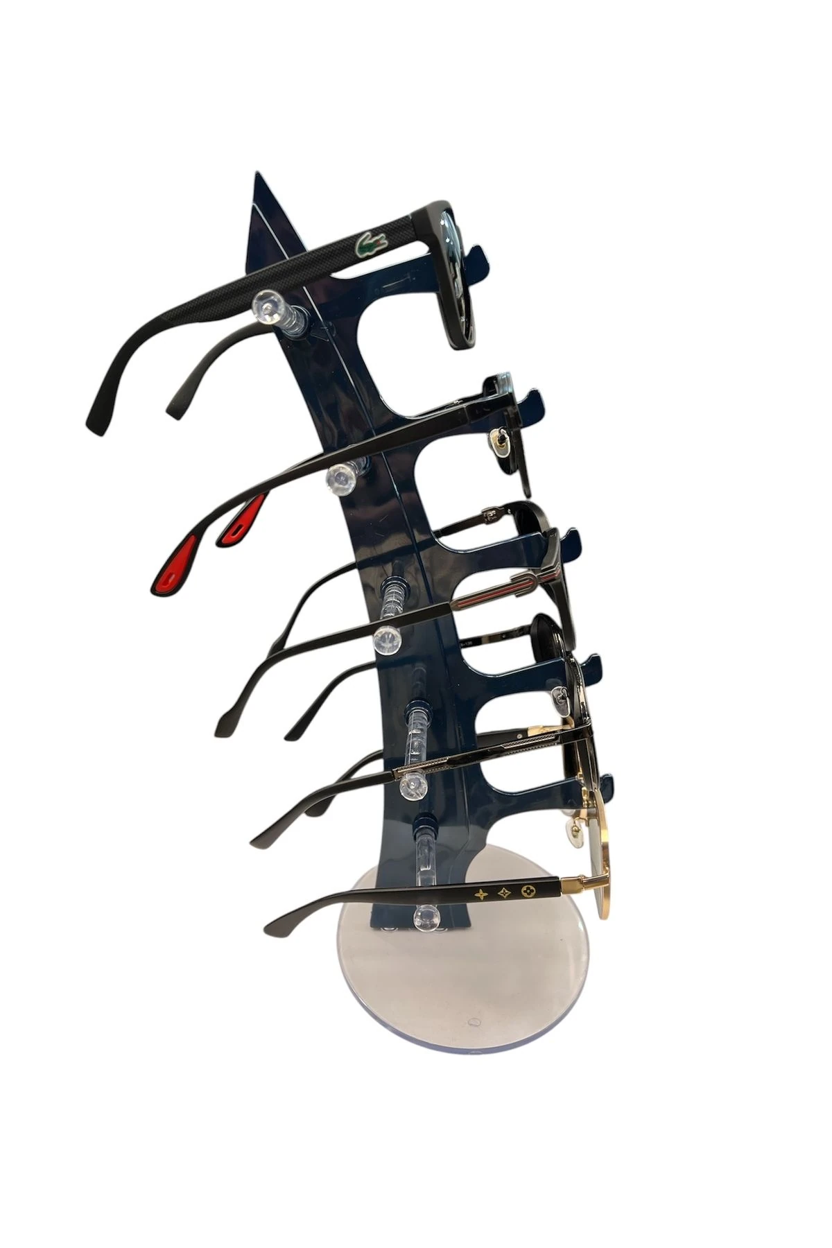 Gözlük Standı Yelken Model, 5 Gözlük Kapasiteli Teşhir Standı Koyu Lacivert