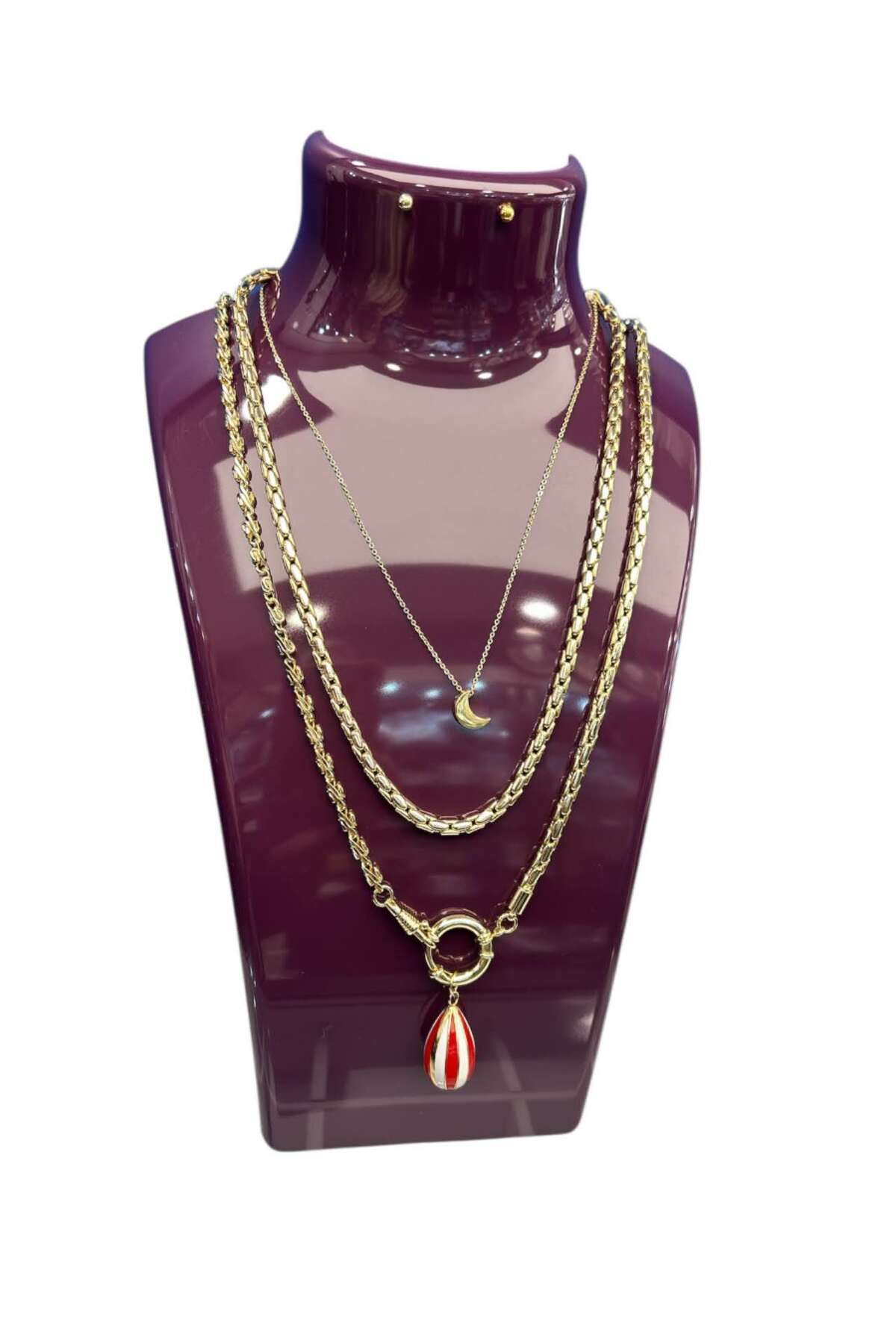 Kolye Standı Akrilik -Takı Teşhir ve Saklama Standı Mor 19x30 cm