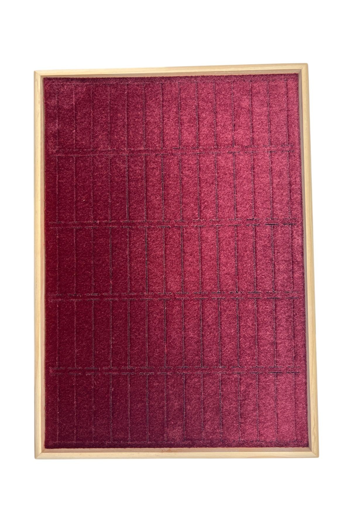 Kelepçe Bilezik Teşhir Tablasi Ahşap Çerçeveli (34,5x24,5x4,5cm) Ahşap Kırmızı