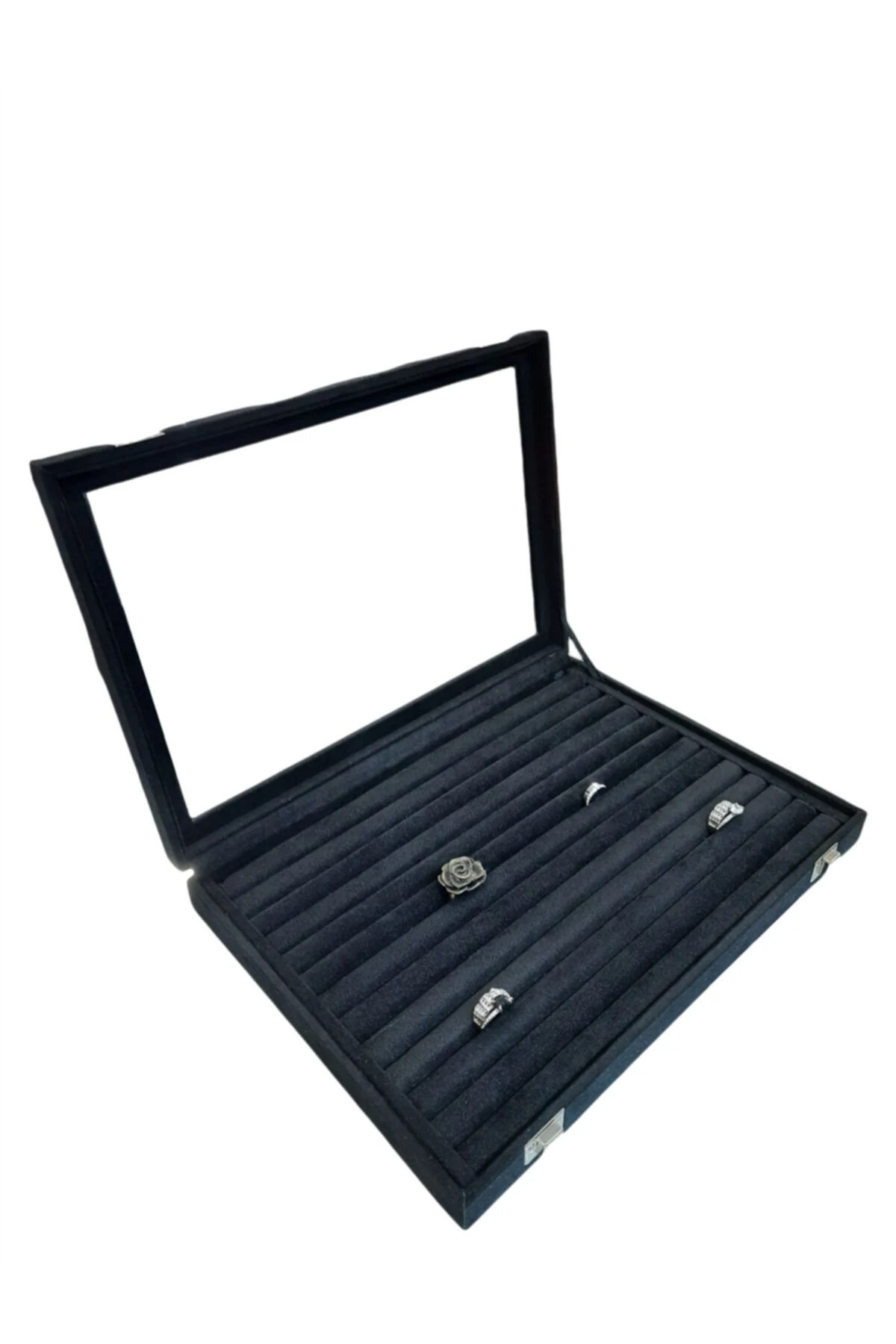 Yüzük Kutusu Sosis Model Alcantara Siyah