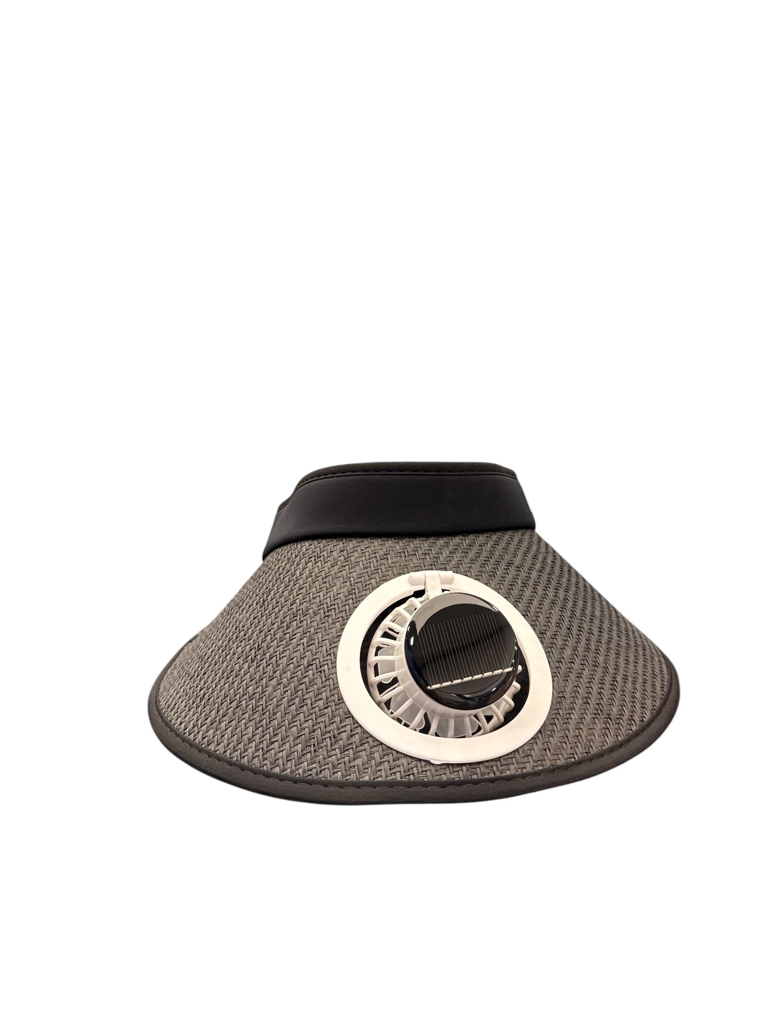 Güneş Enerjili Fanlı Şapka – Bayan Model- Ayarlanabilir, Serinletici Pervaneli Şapka, Hasır Siyah