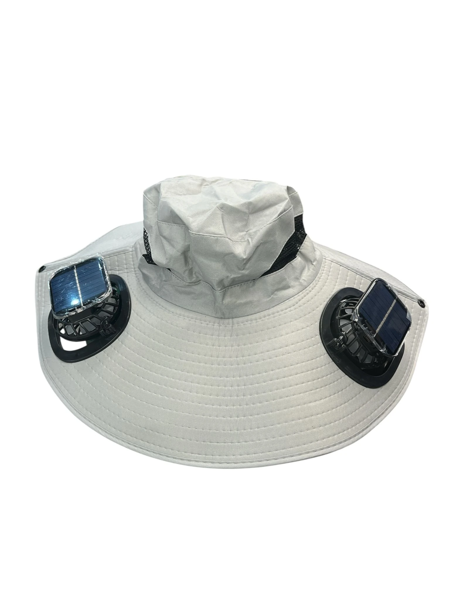 Fanlı Çift vantilatörlü Şapka, Güneş Enerjili Safari Şapka Çift Pervaneli Plaj Şapkası