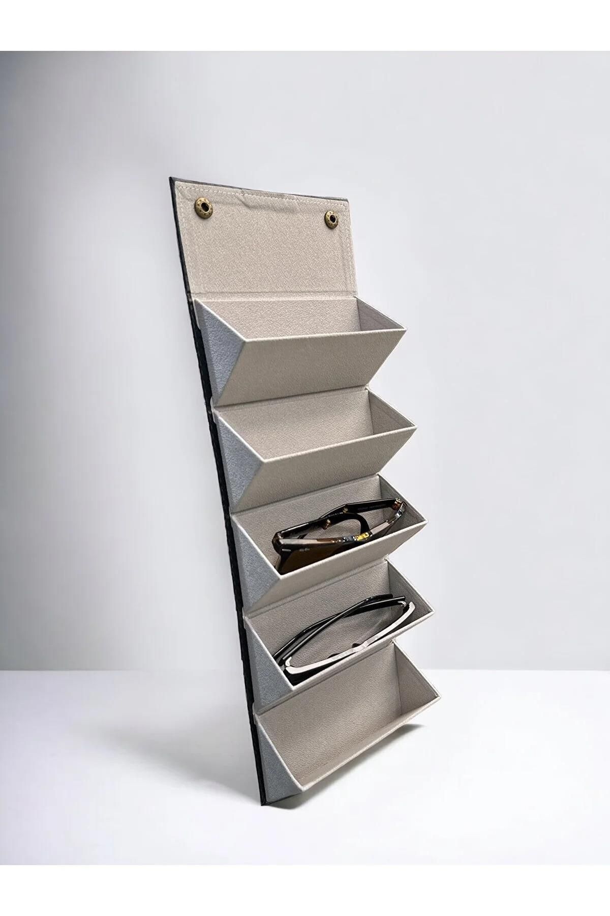 Gözlük Çantası Karbon Kaplama 5'li Kahve