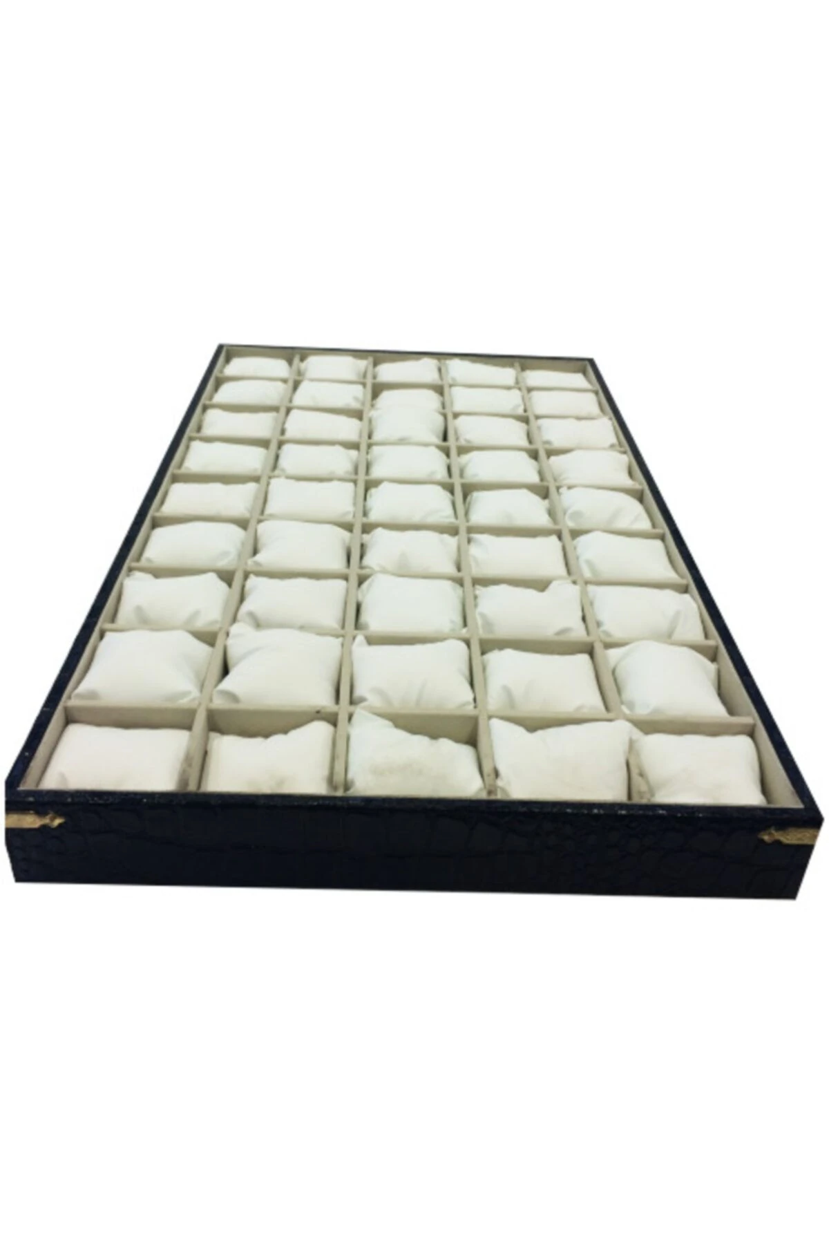 Saat Tablası 45'li Siyah Rugan Içi Krem