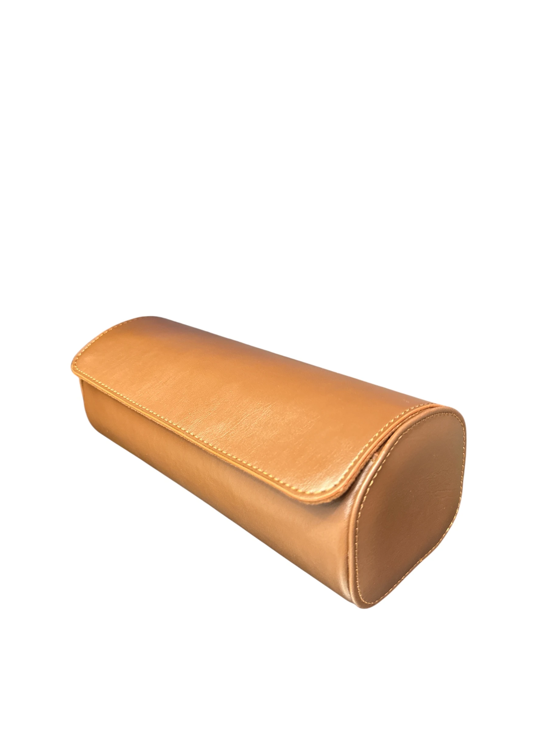 3’lü Çıtçıtlı Saat ve Takı Kutusu – Pull Up Suni Deri, El Yapımı Özel Yastıklı Tasarım Taba