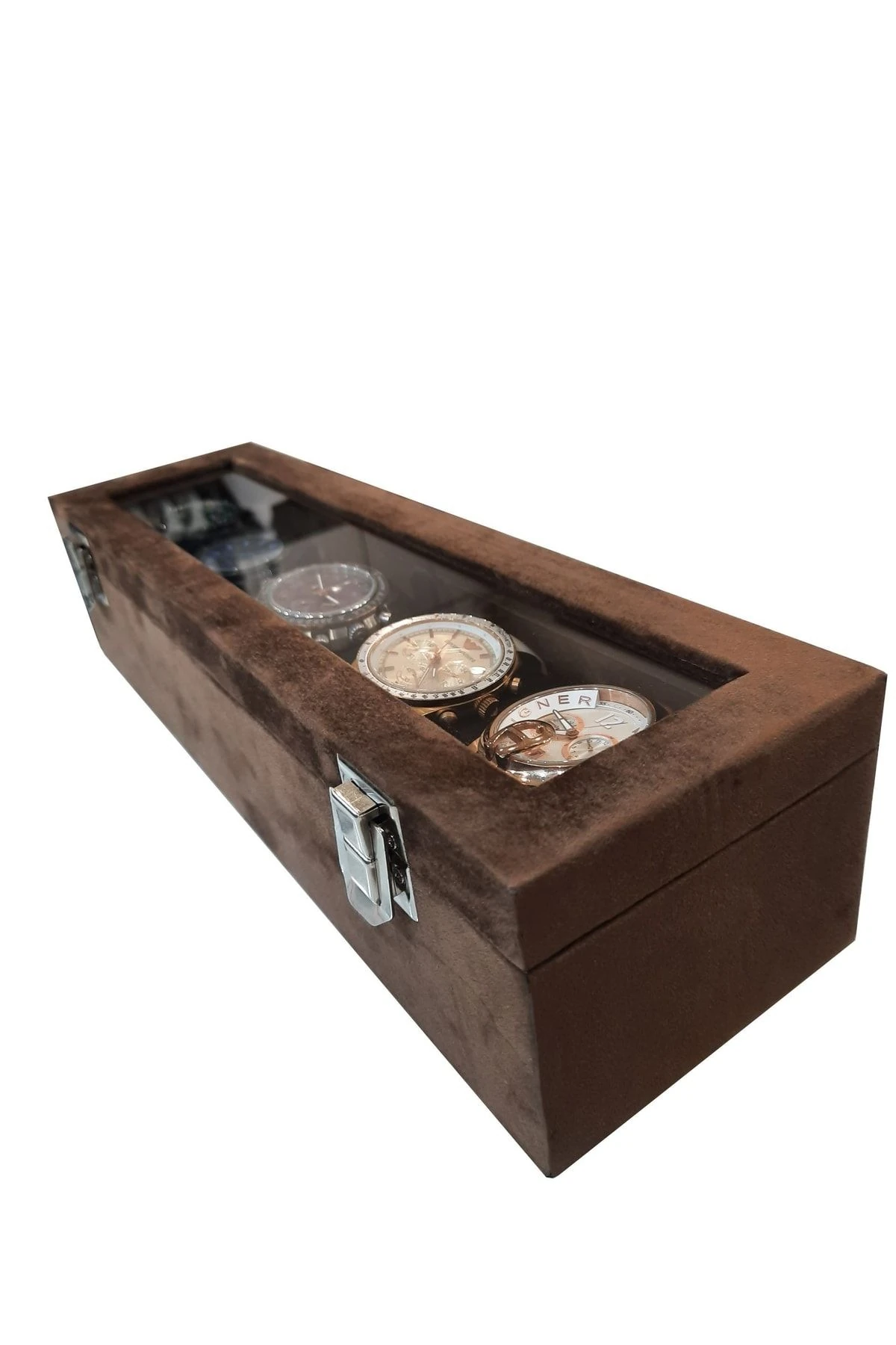 Saat Kutusu 5'li Alcantara Kahve