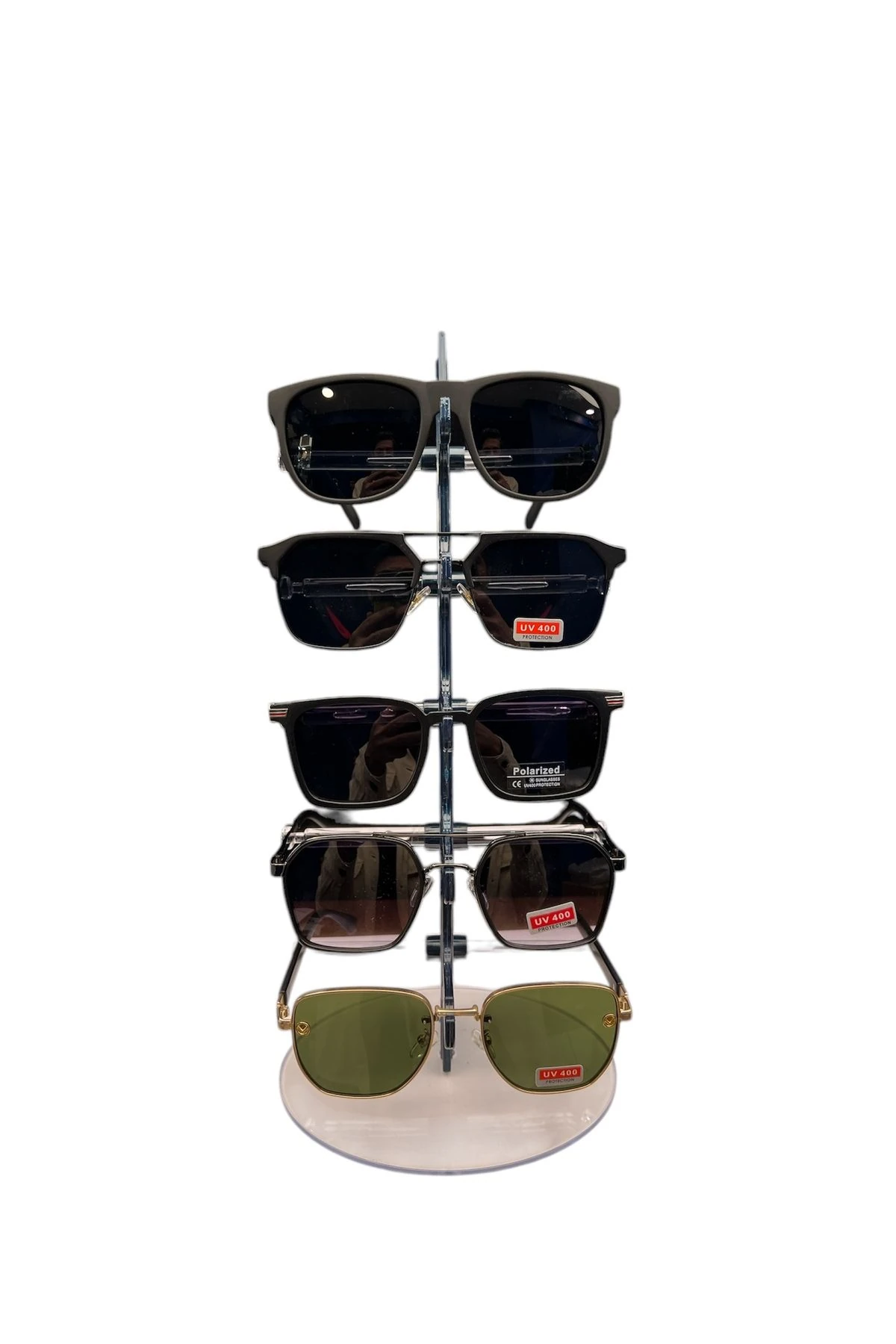 Gözlük Standı Yelken Model, 5 Gözlük Kapasiteli Teşhir Standı Koyu Lacivert