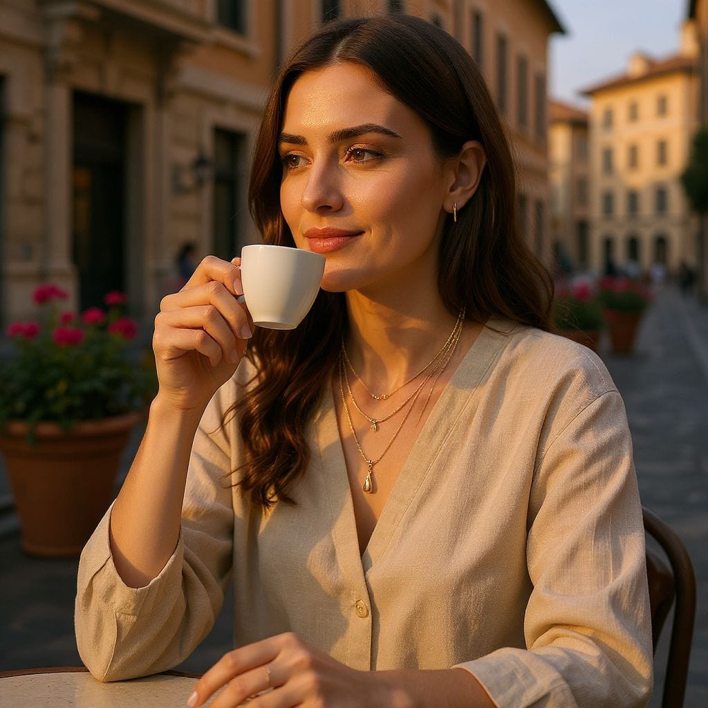 Çift Katlı Damla Uçlu Kolye – Zarif ve Şık Tasarım Takı