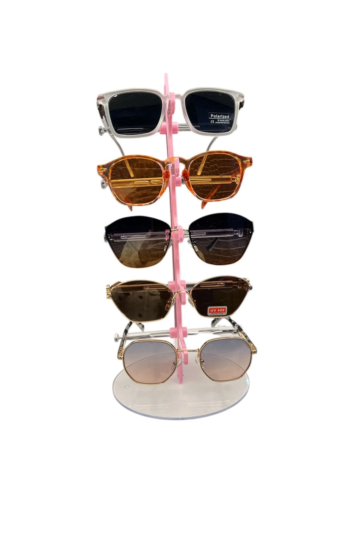 Gözlük Standı Masaüstü 5li Gözlük Organizeri Şeker Pembe